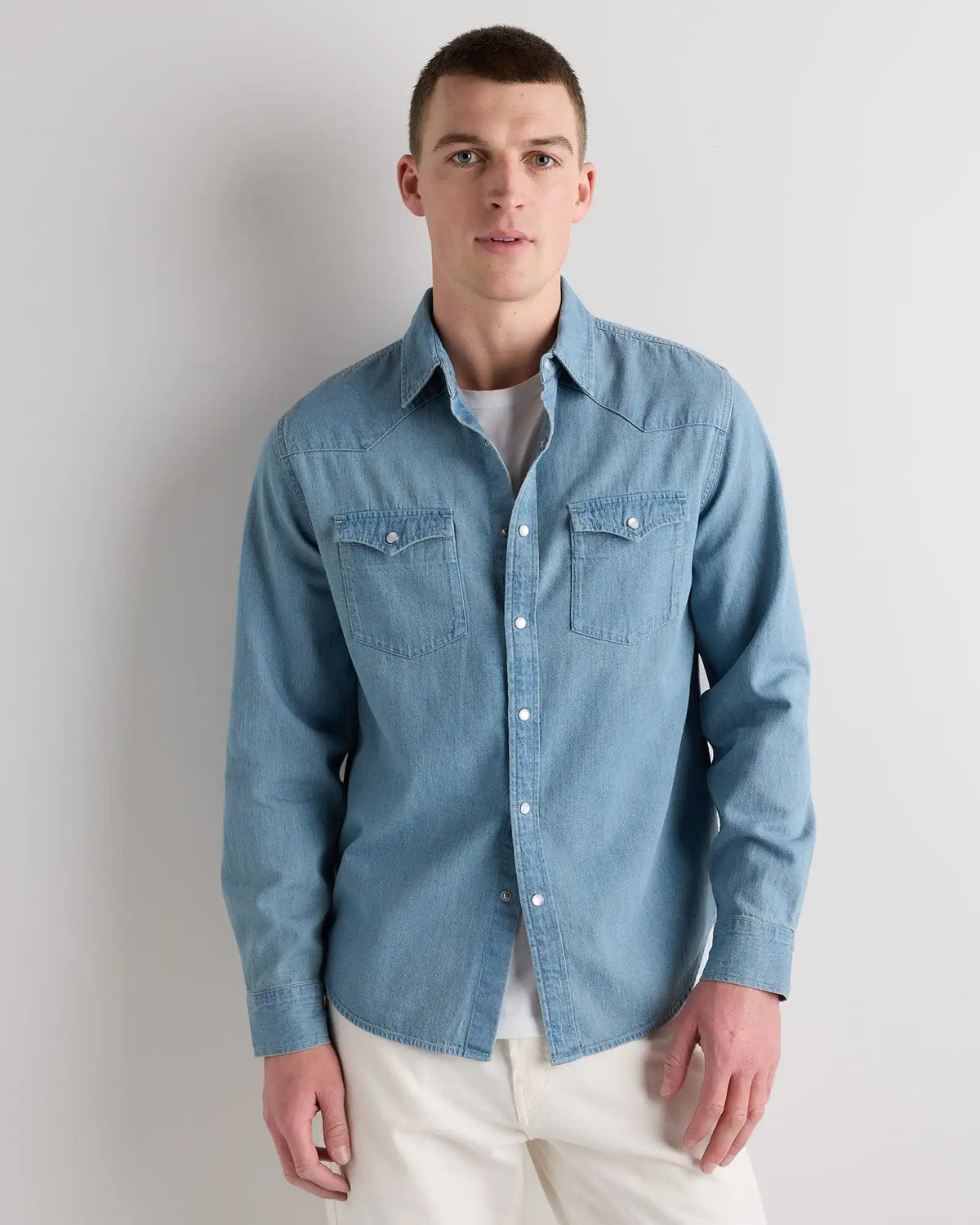 Pearl Snap Denim Western Shirt