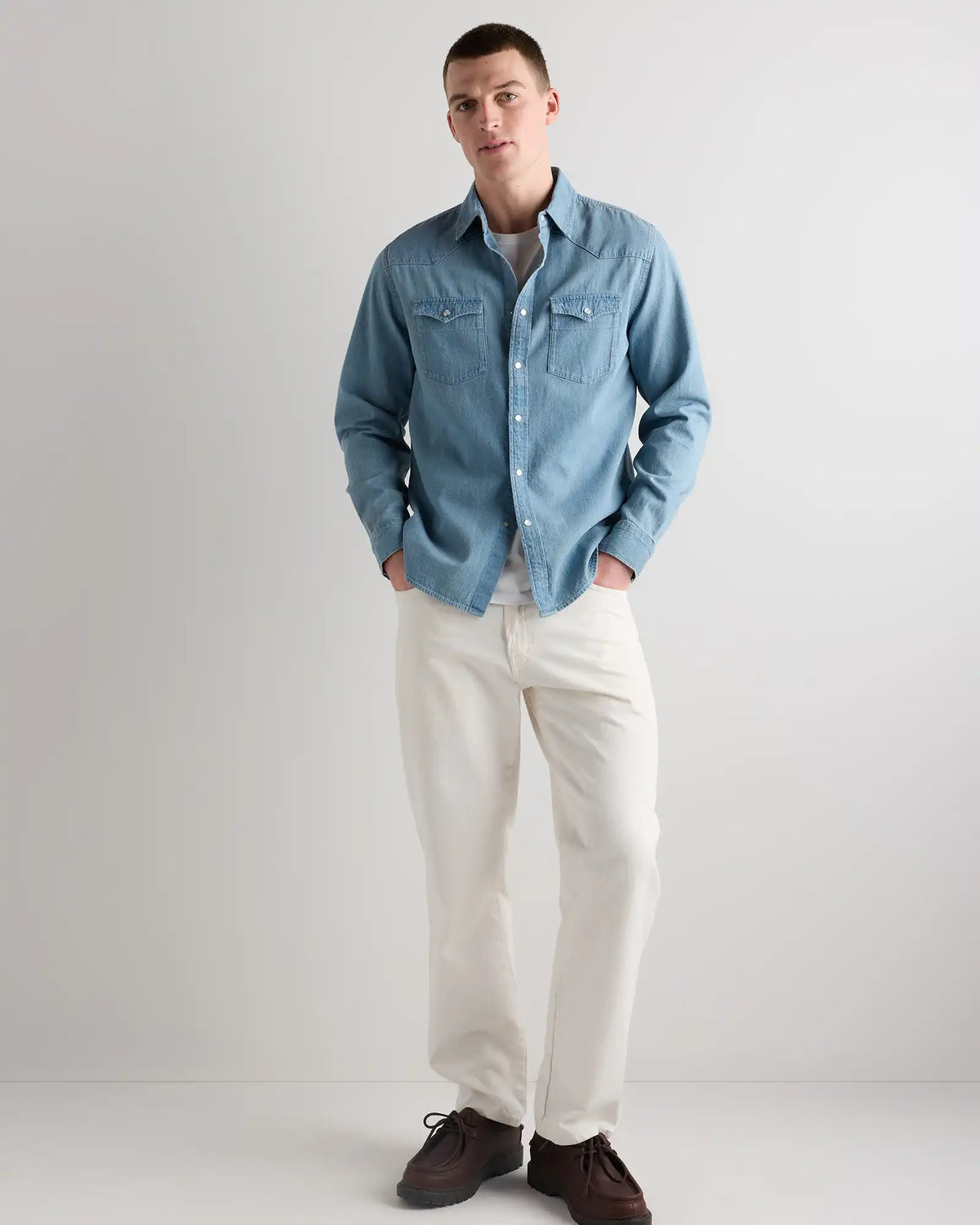 Pearl Snap Denim Western Shirt