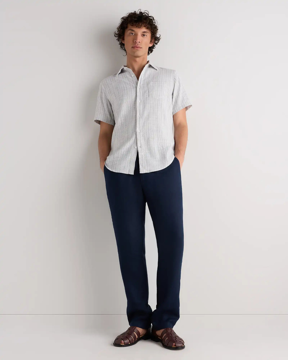 Organic Cotton Stretch Selvage Short Sleeve Shirt