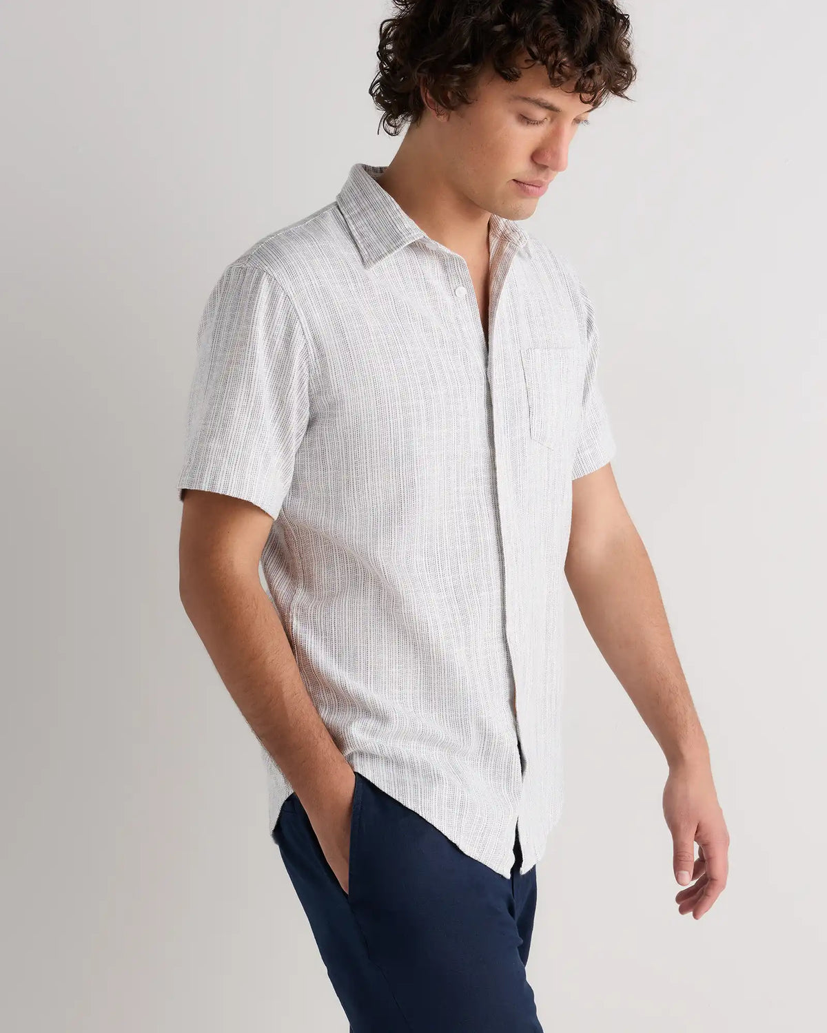 Organic Cotton Stretch Selvage Short Sleeve Shirt