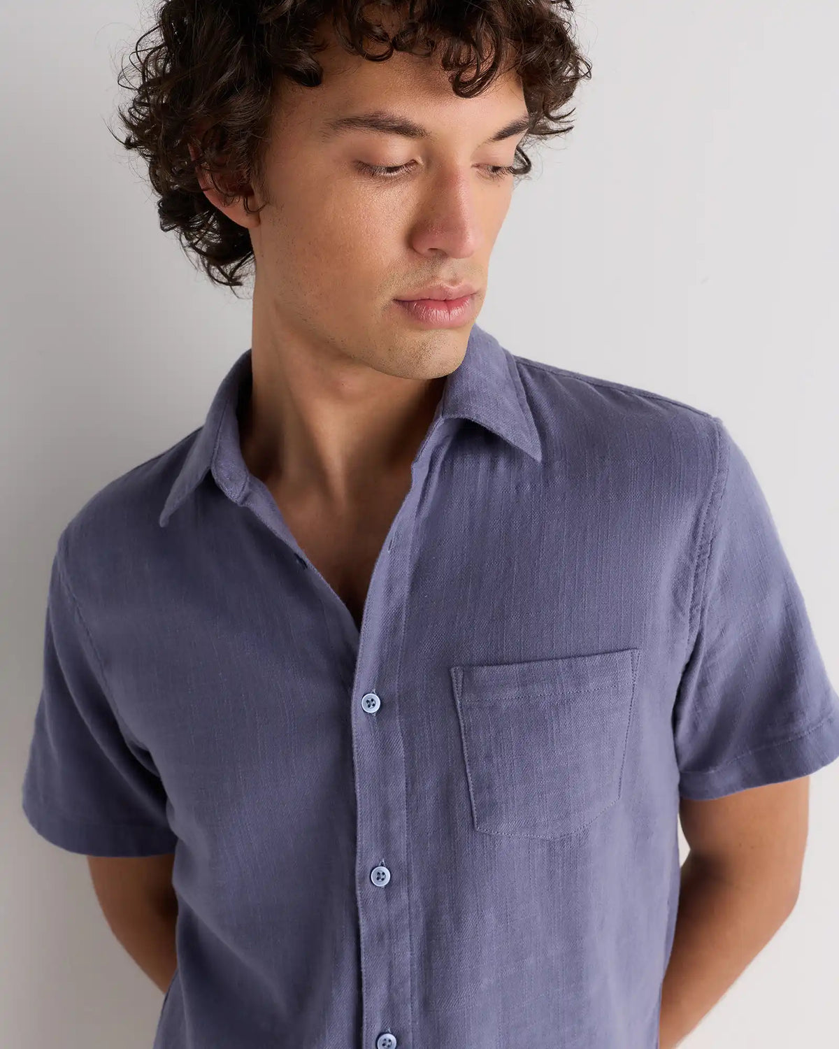 Organic Cotton Stretch Selvage Short Sleeve Shirt