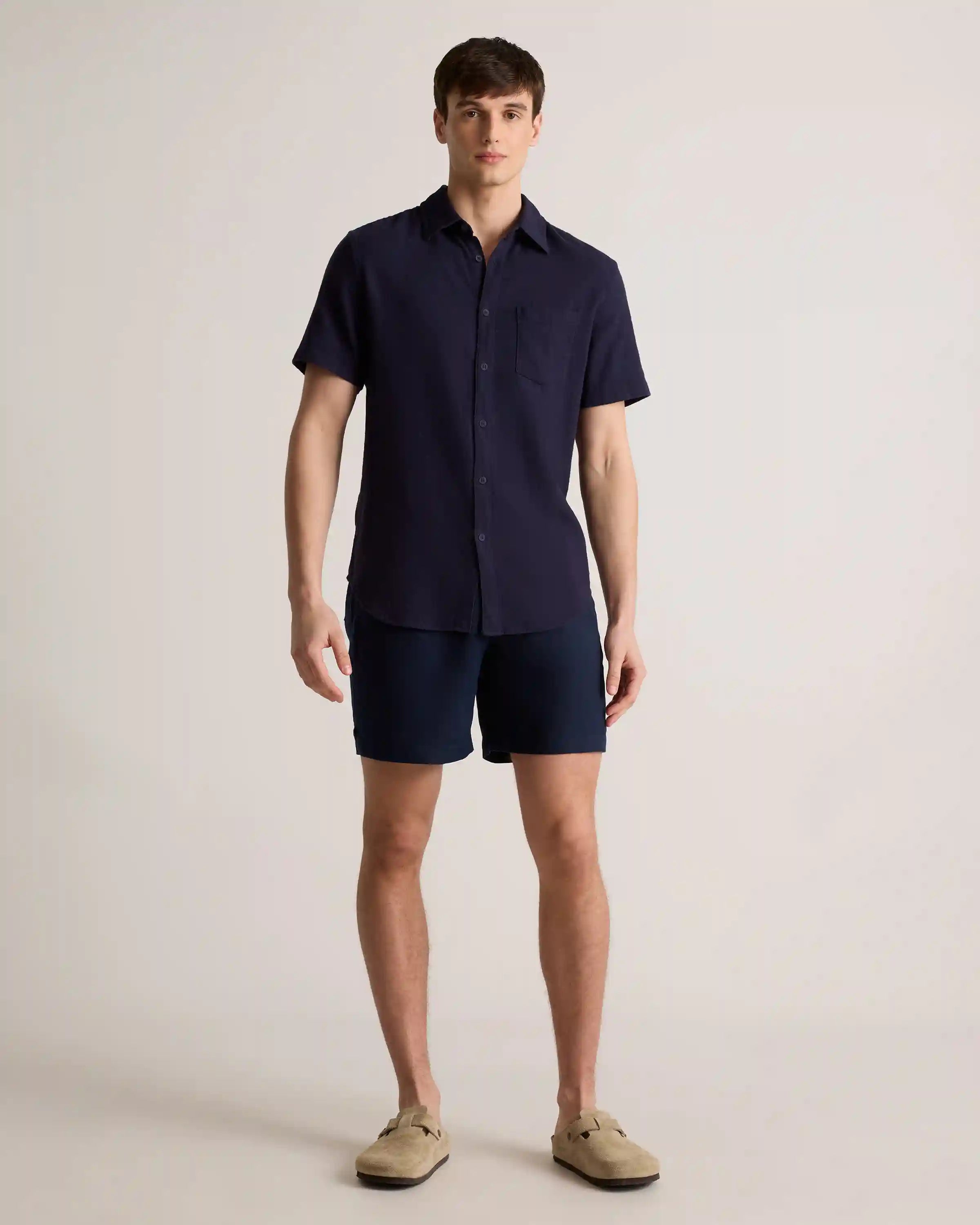 Organic Cotton Stretch Selvage Short Sleeve Shirt