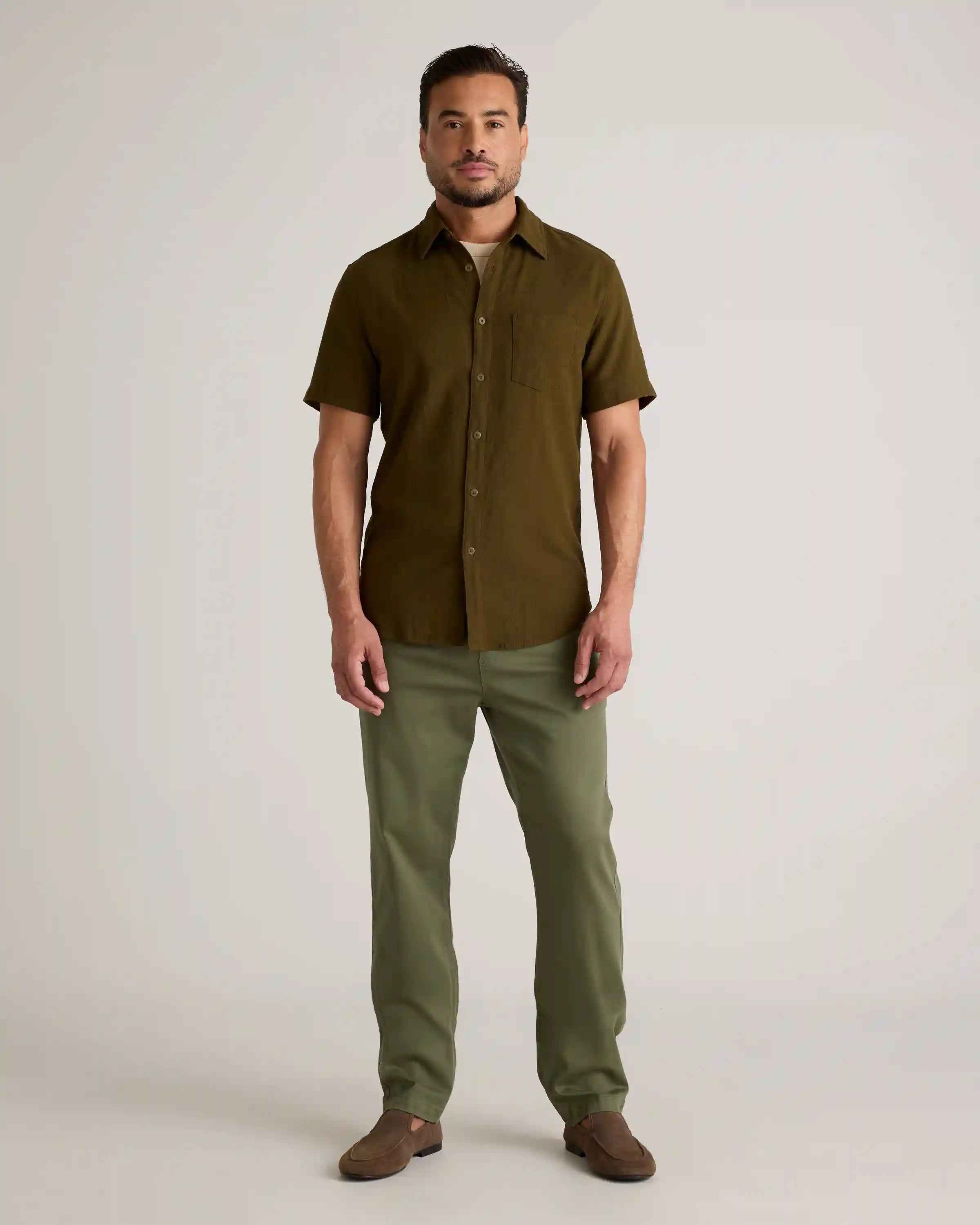 Organic Cotton Stretch Selvage Short Sleeve Shirt