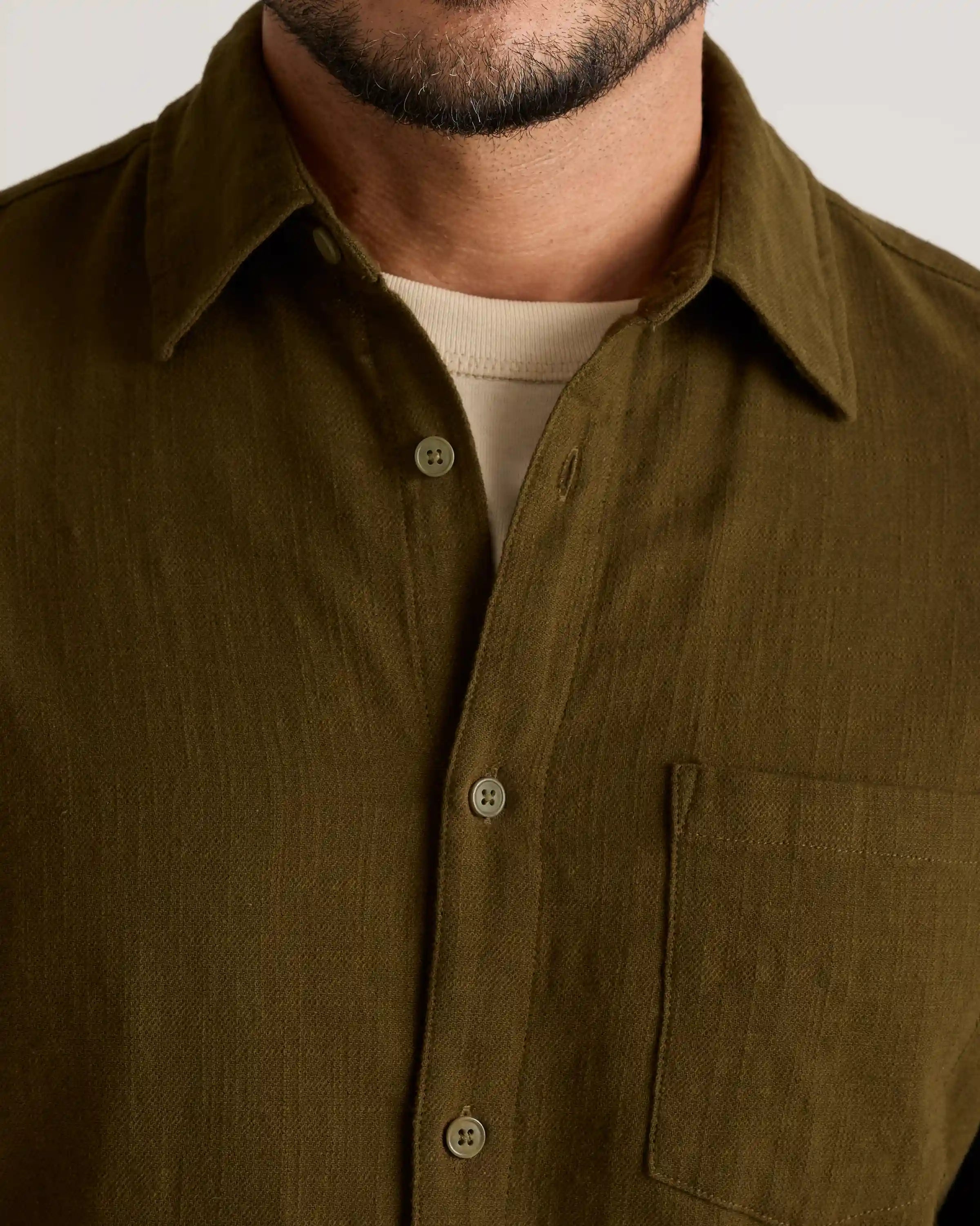 Organic Cotton Stretch Selvage Short Sleeve Shirt