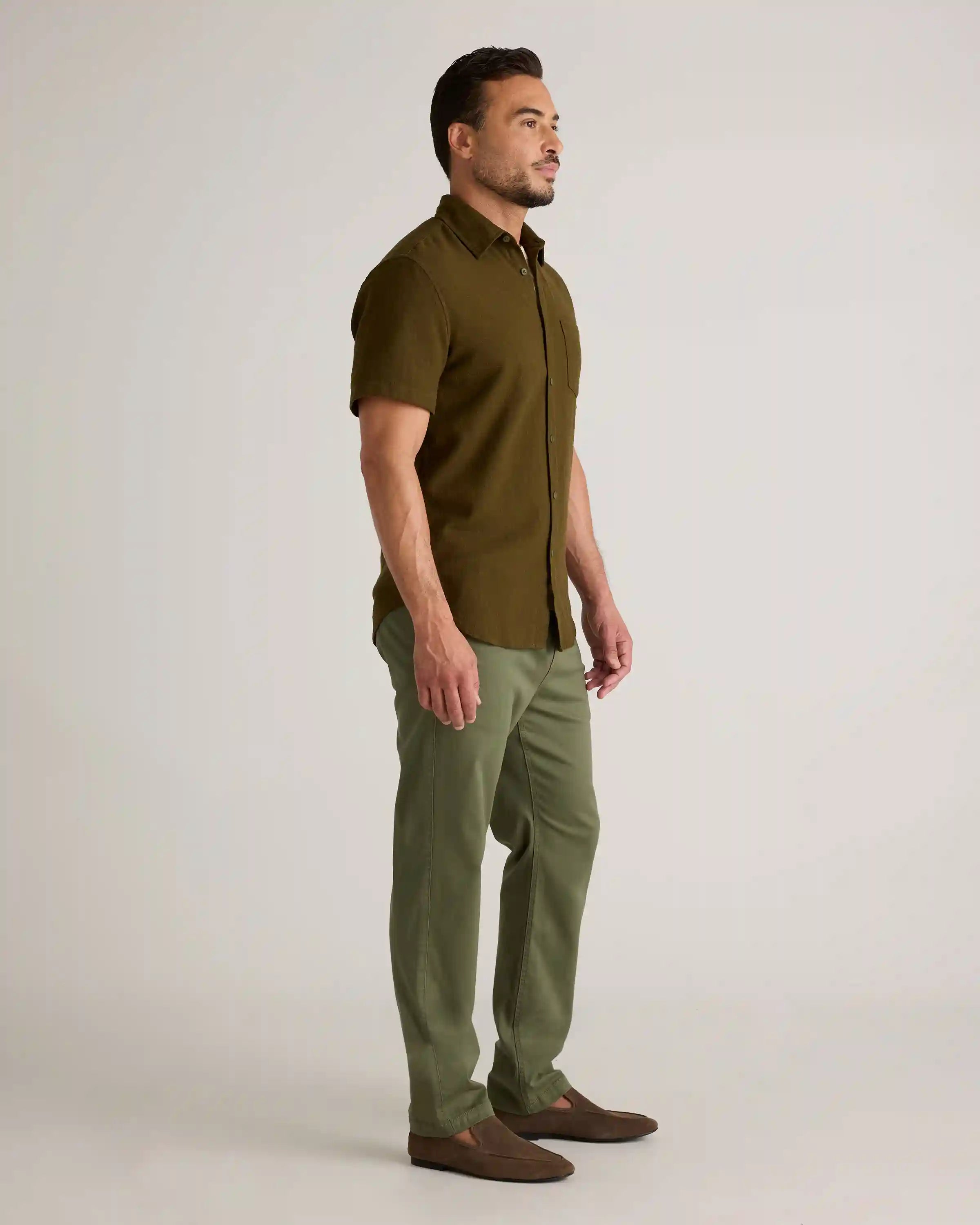 Organic Cotton Stretch Selvage Short Sleeve Shirt