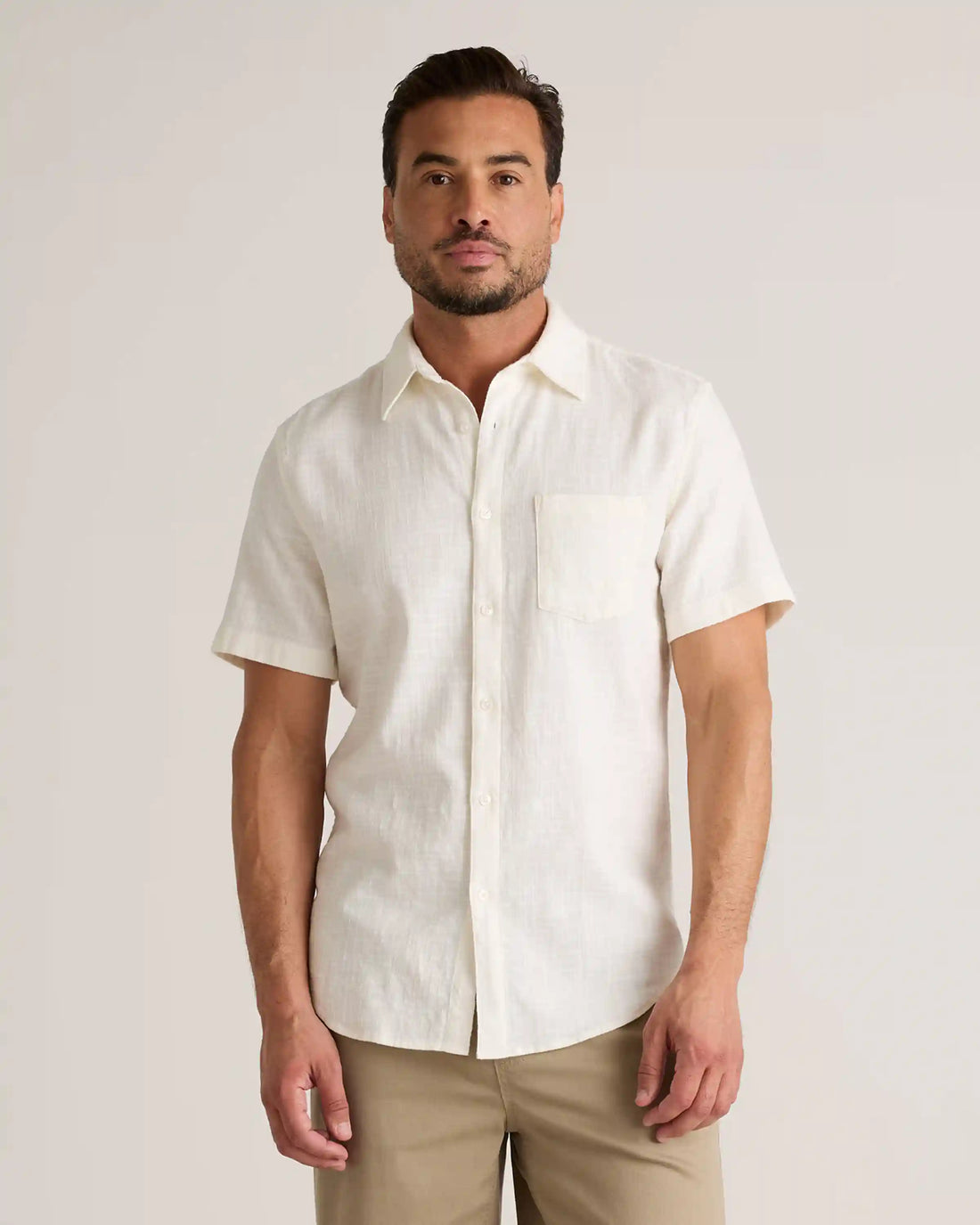 Organic Cotton Stretch Selvage Short Sleeve Shirt