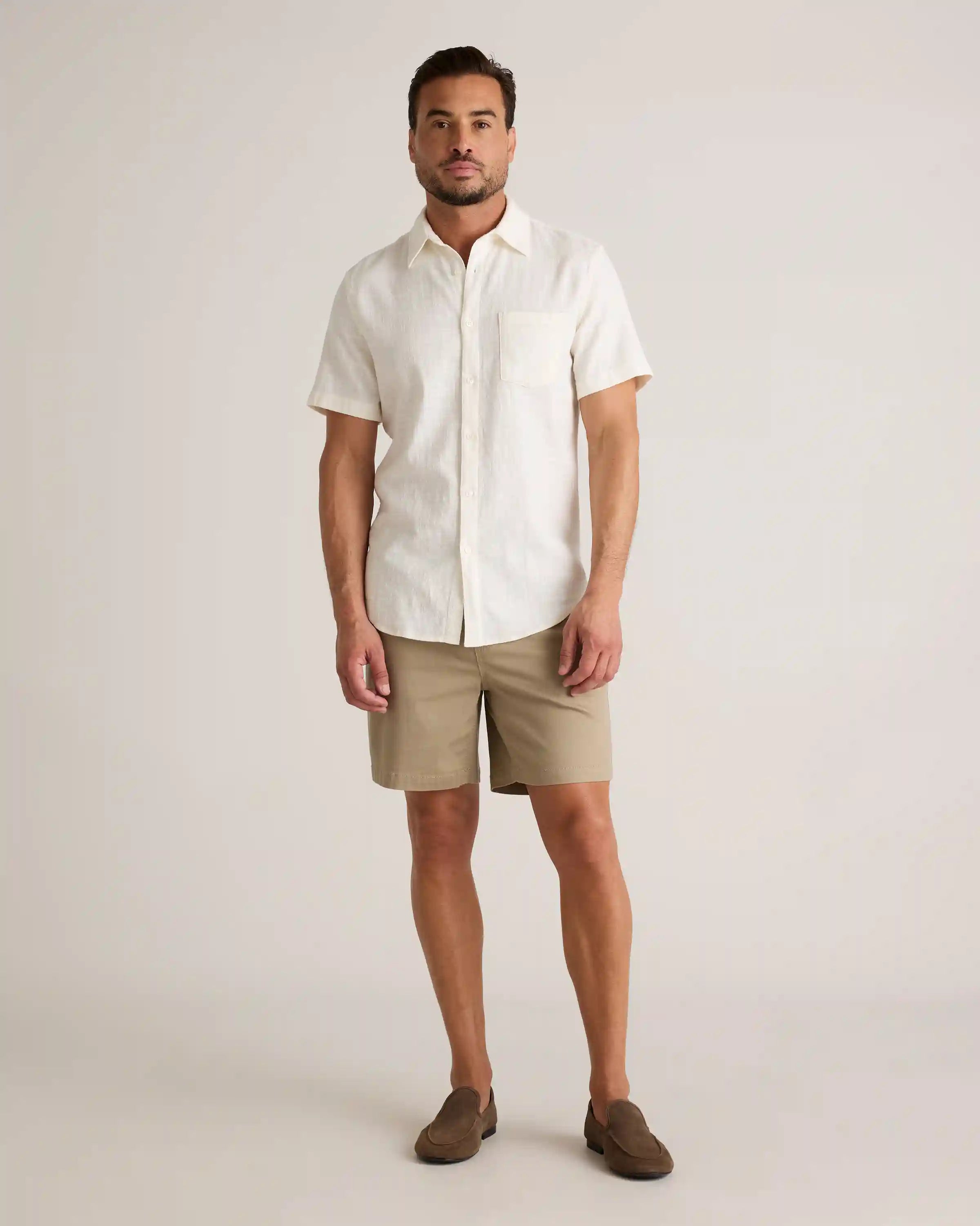 Organic Cotton Stretch Selvage Short Sleeve Shirt