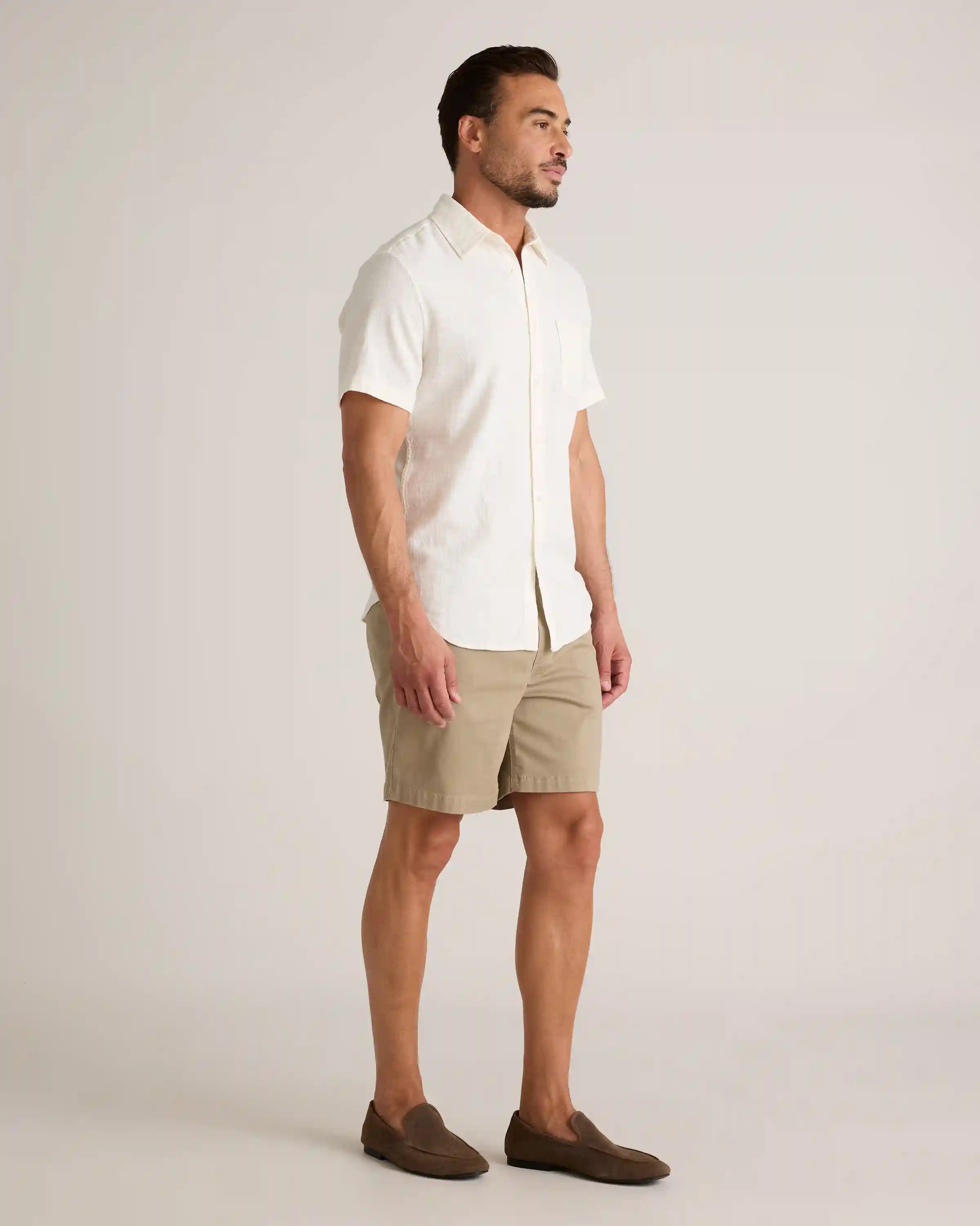 Organic Cotton Stretch Selvage Short Sleeve Shirt