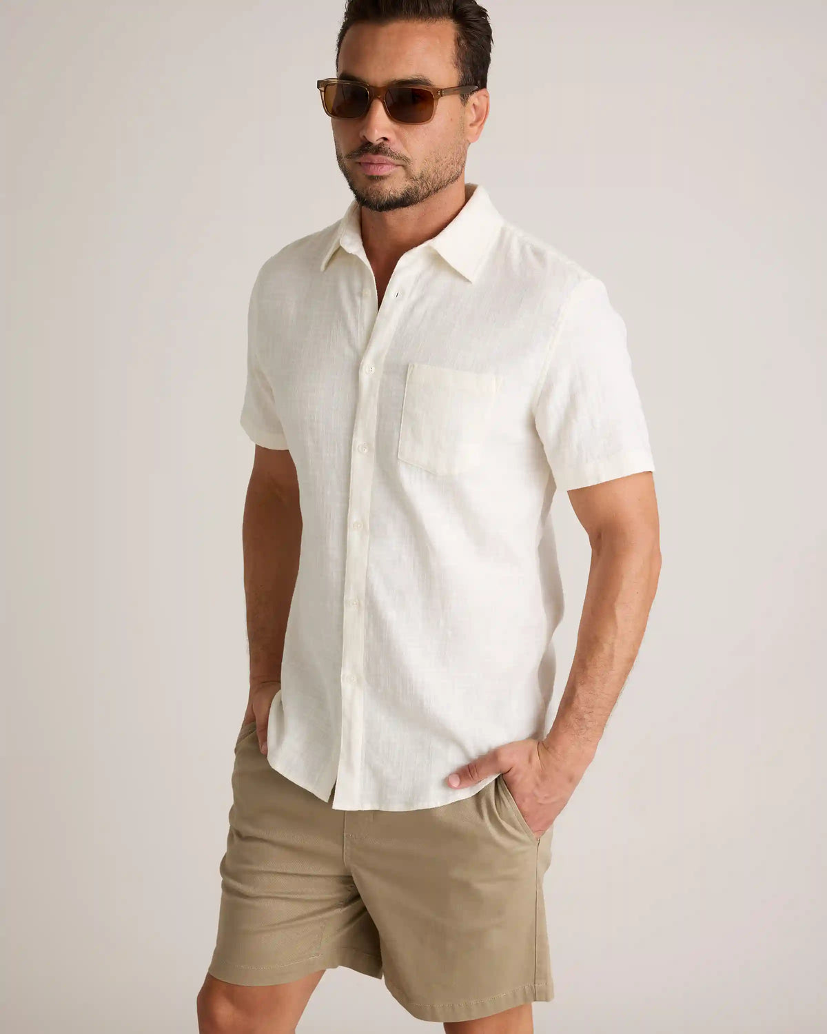 Organic Cotton Stretch Selvage Short Sleeve Shirt