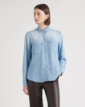Chambray Tencel Long Sleeve Shirt