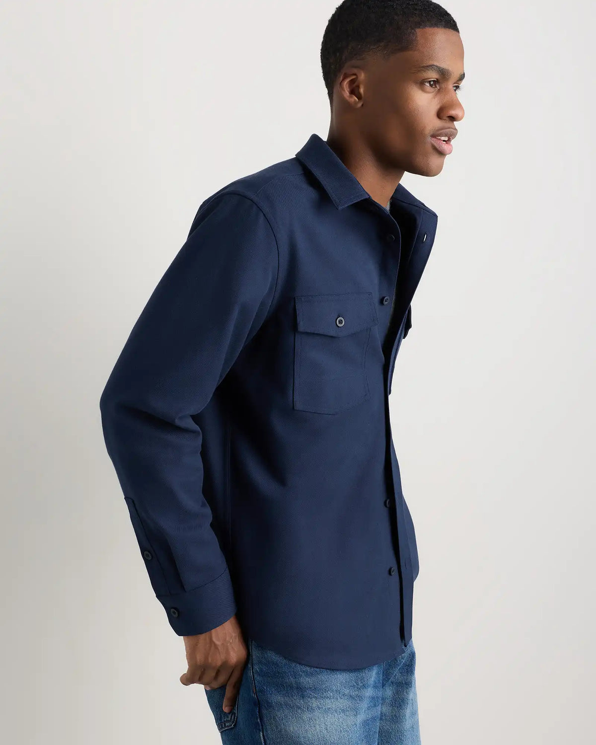 Brushed Cotton Wool Utility Overshirt