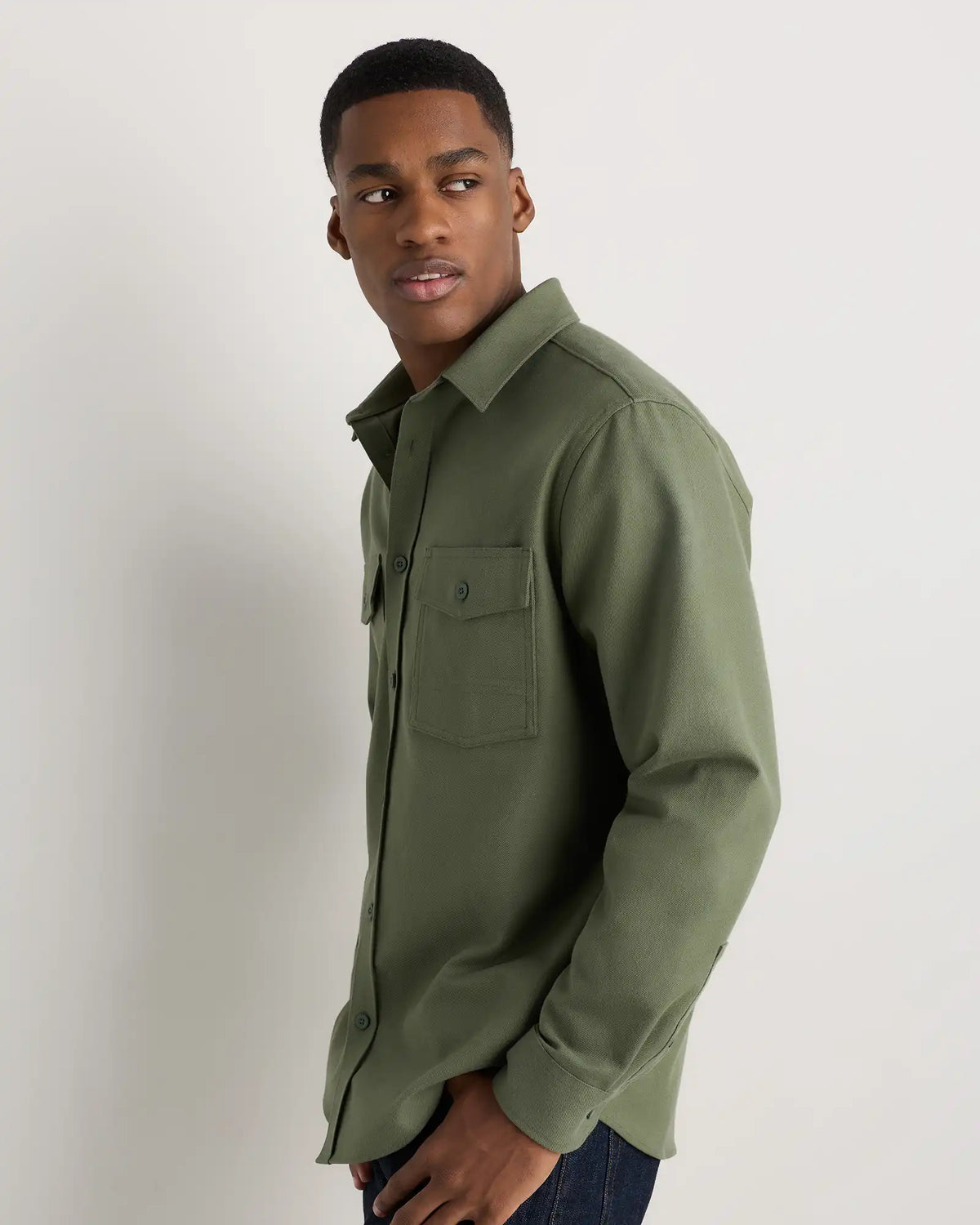 Brushed Cotton Wool Utility Overshirt