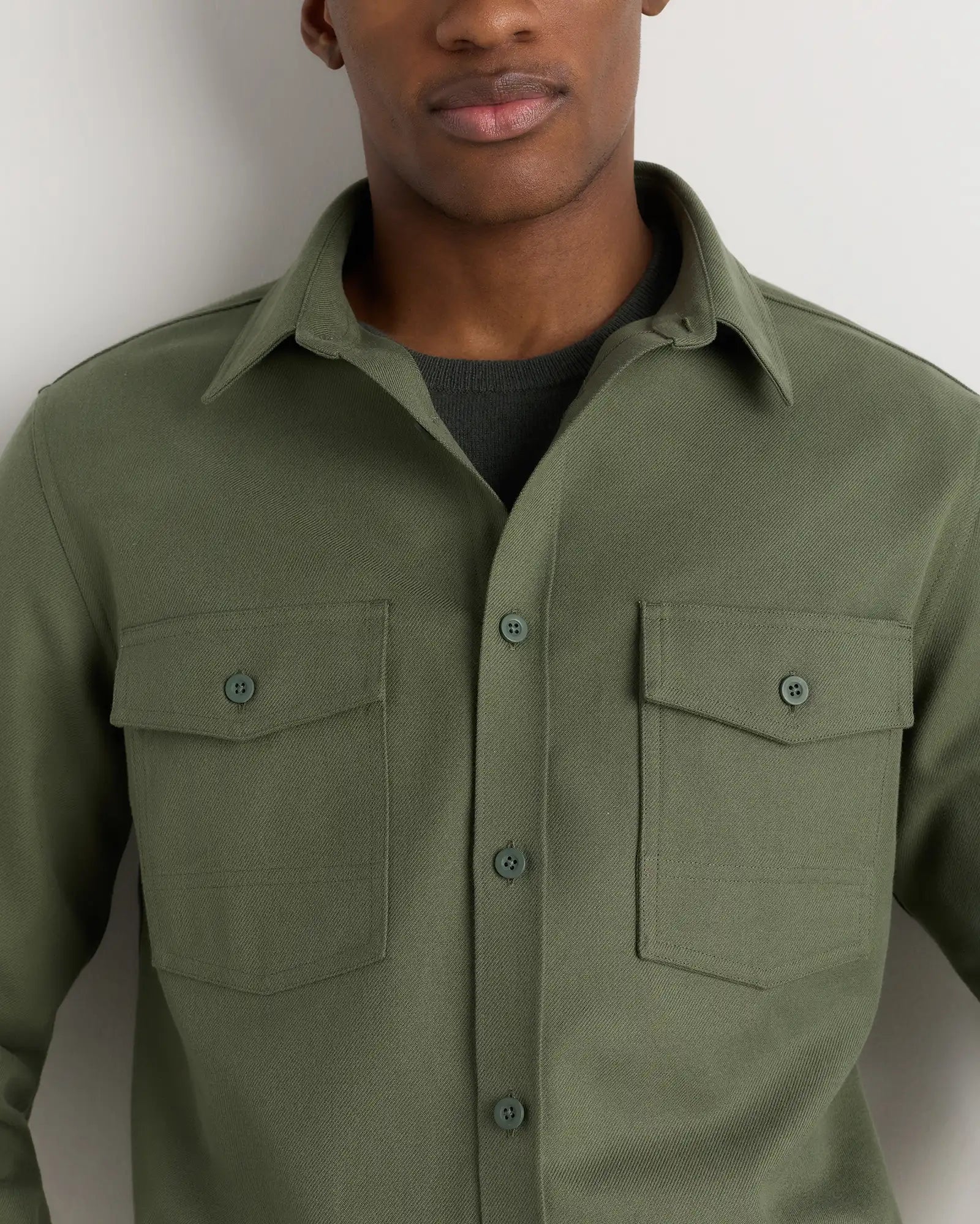 Brushed Cotton Wool Utility Overshirt