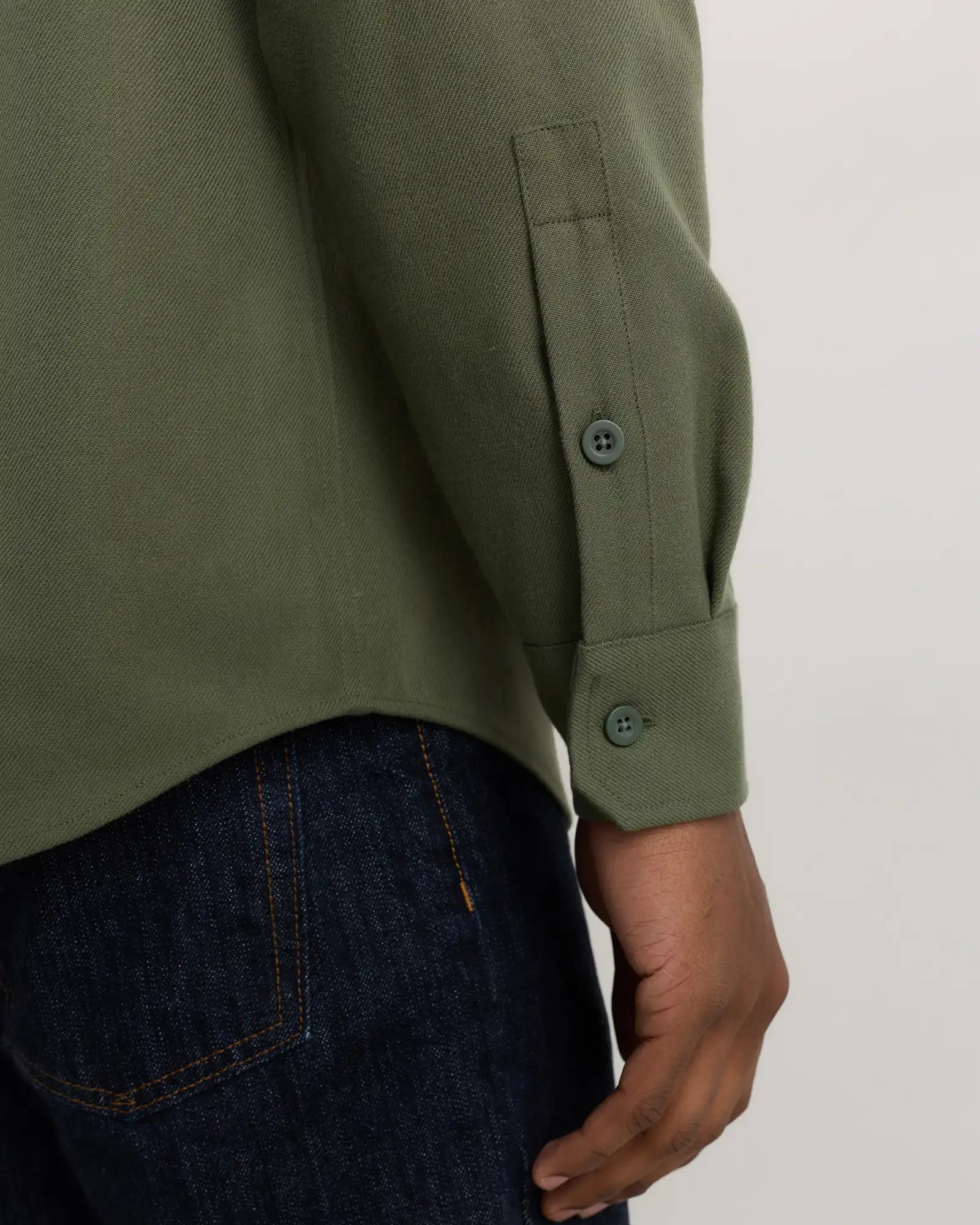 Brushed Cotton Wool Utility Overshirt