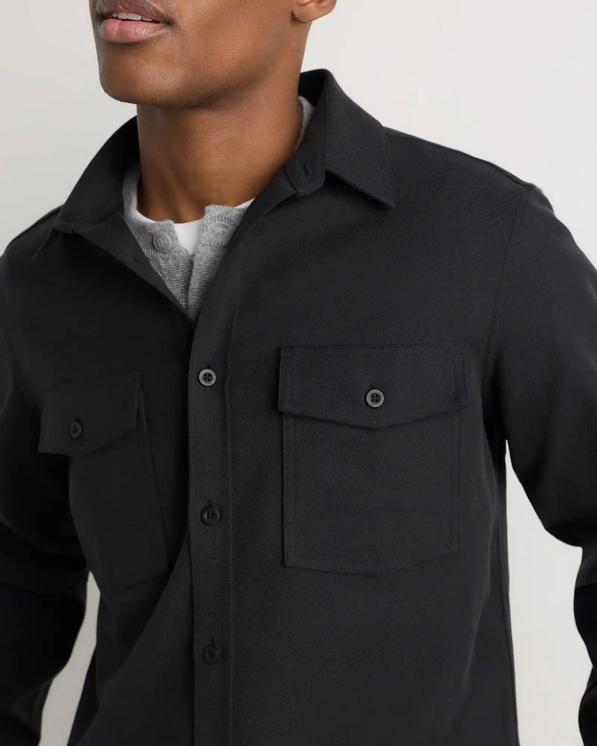 Brushed Cotton Wool Utility Overshirt