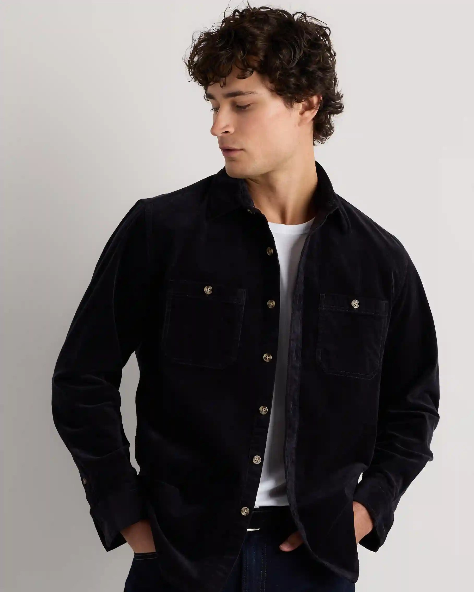 Organic Stretch Corduroy Utility Shirt