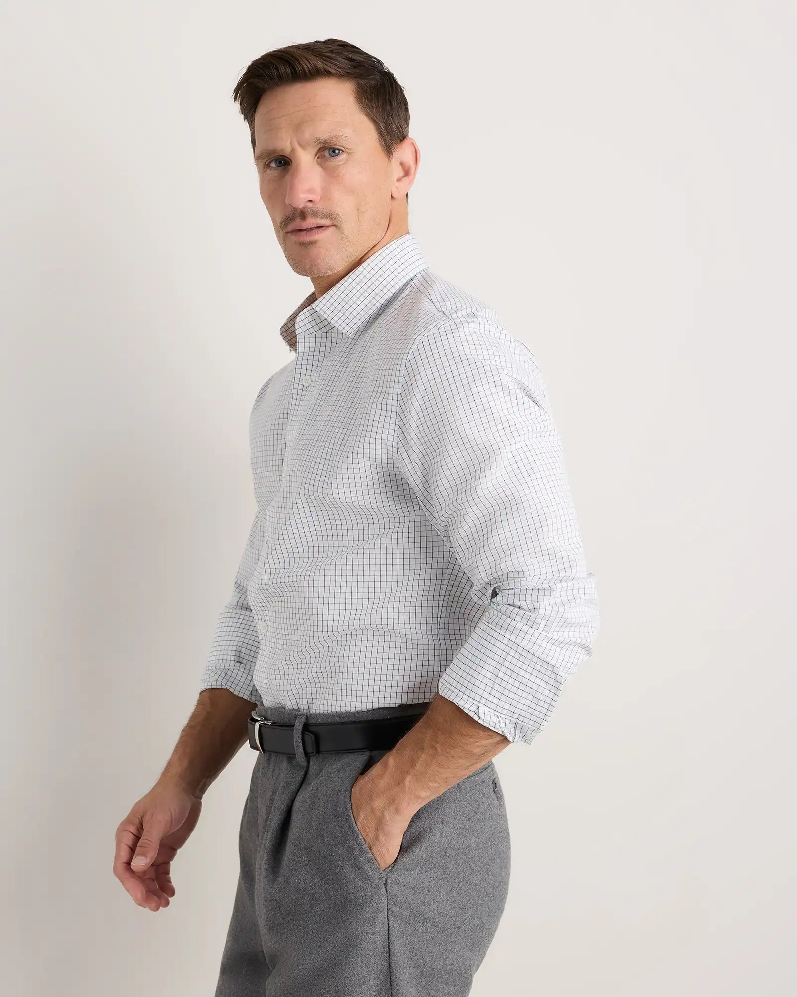 Organic Cotton Stretch Poplin Dress Shirt