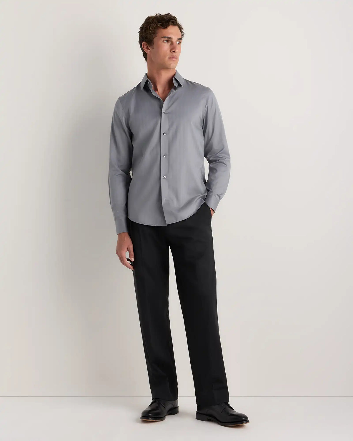 Supima Cotton Herringbone Dress Shirt