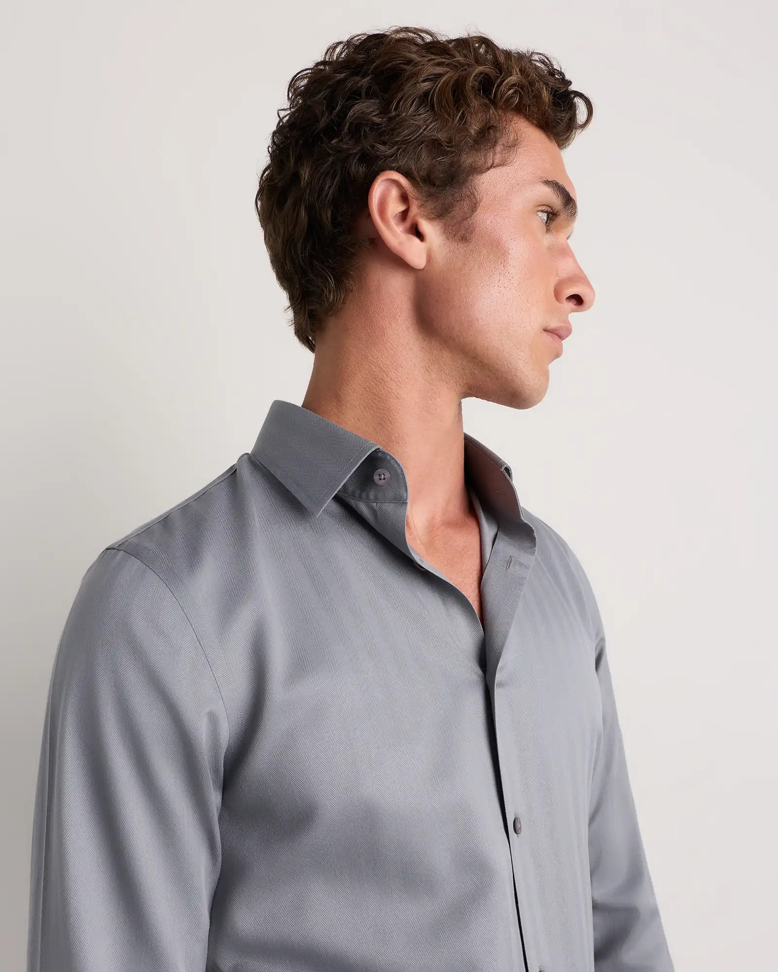 Supima Cotton Herringbone Dress Shirt