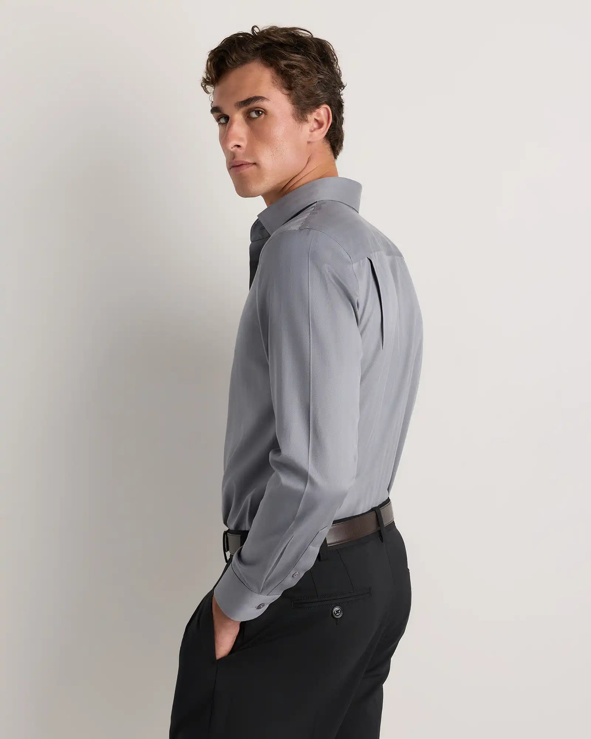 Supima Cotton Herringbone Dress Shirt