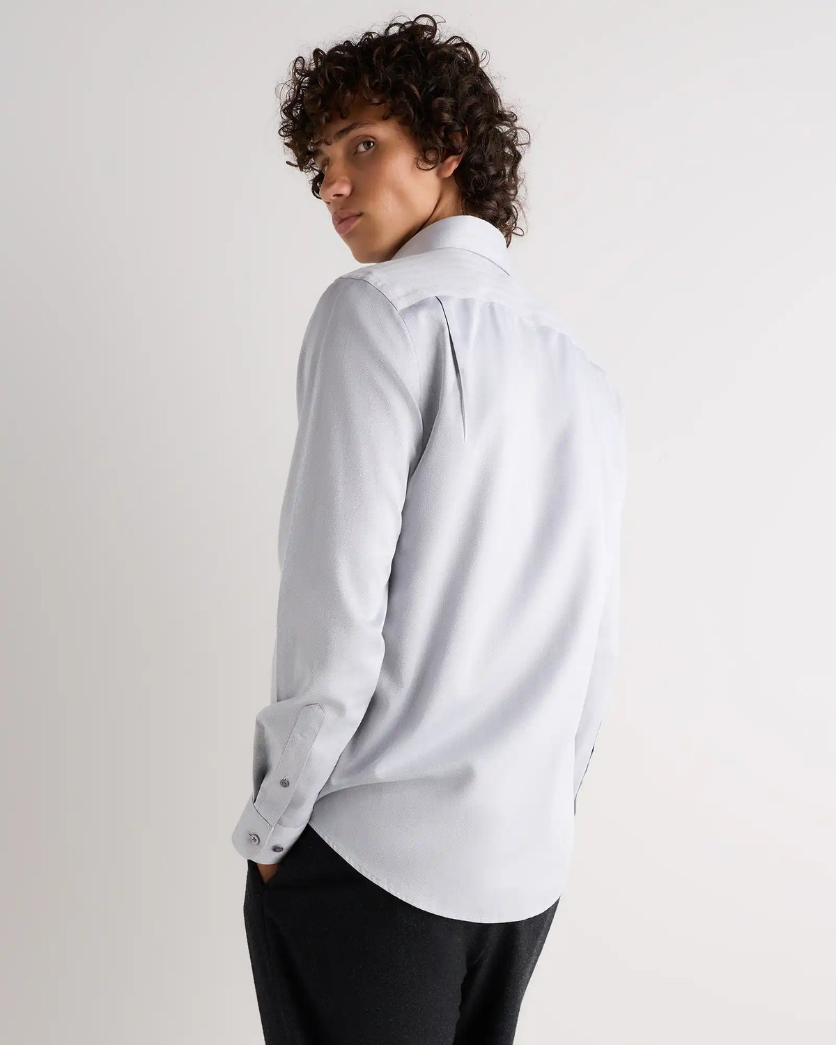 Supima Cotton Herringbone Dress Shirt