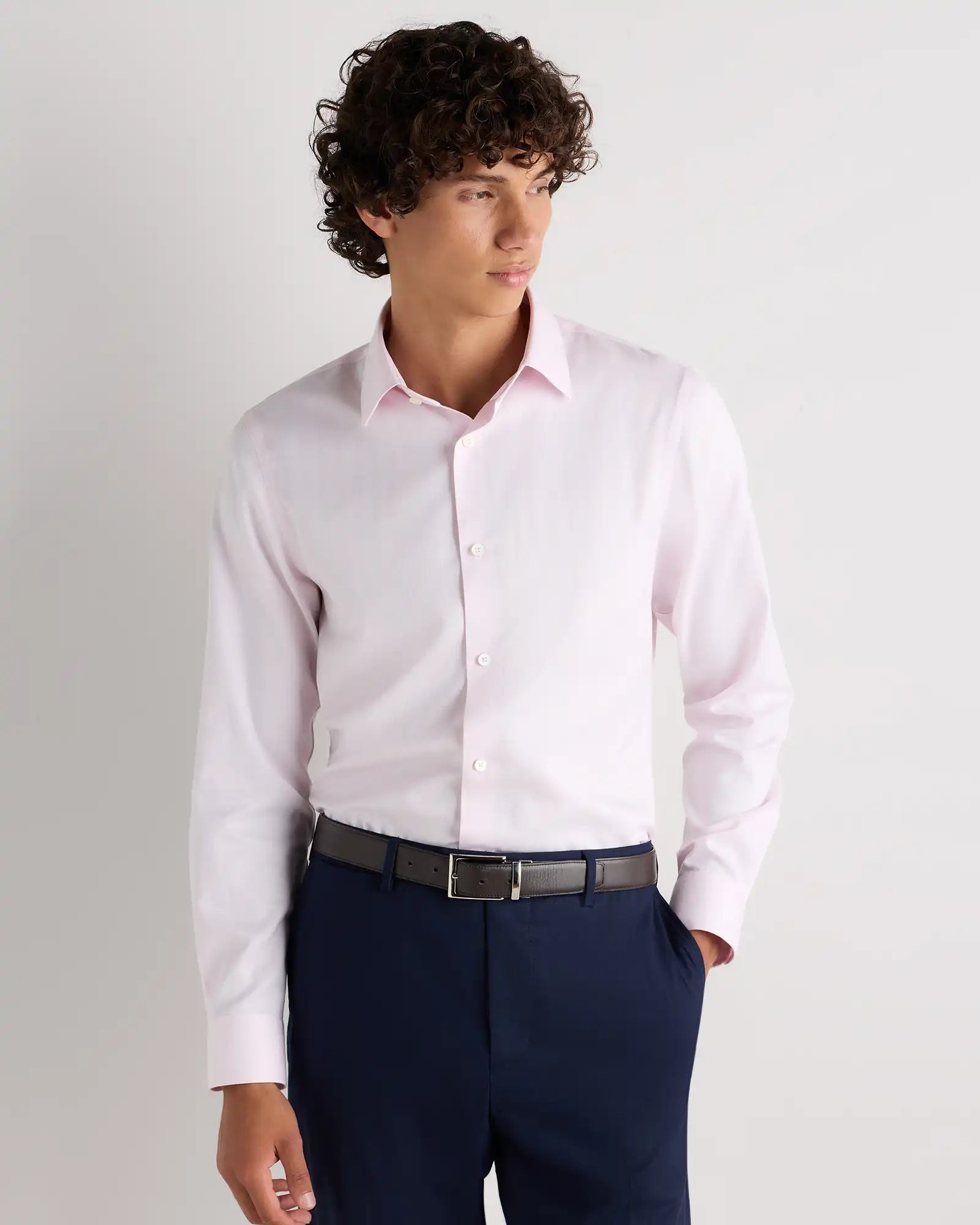 Supima Cotton Herringbone Dress Shirt