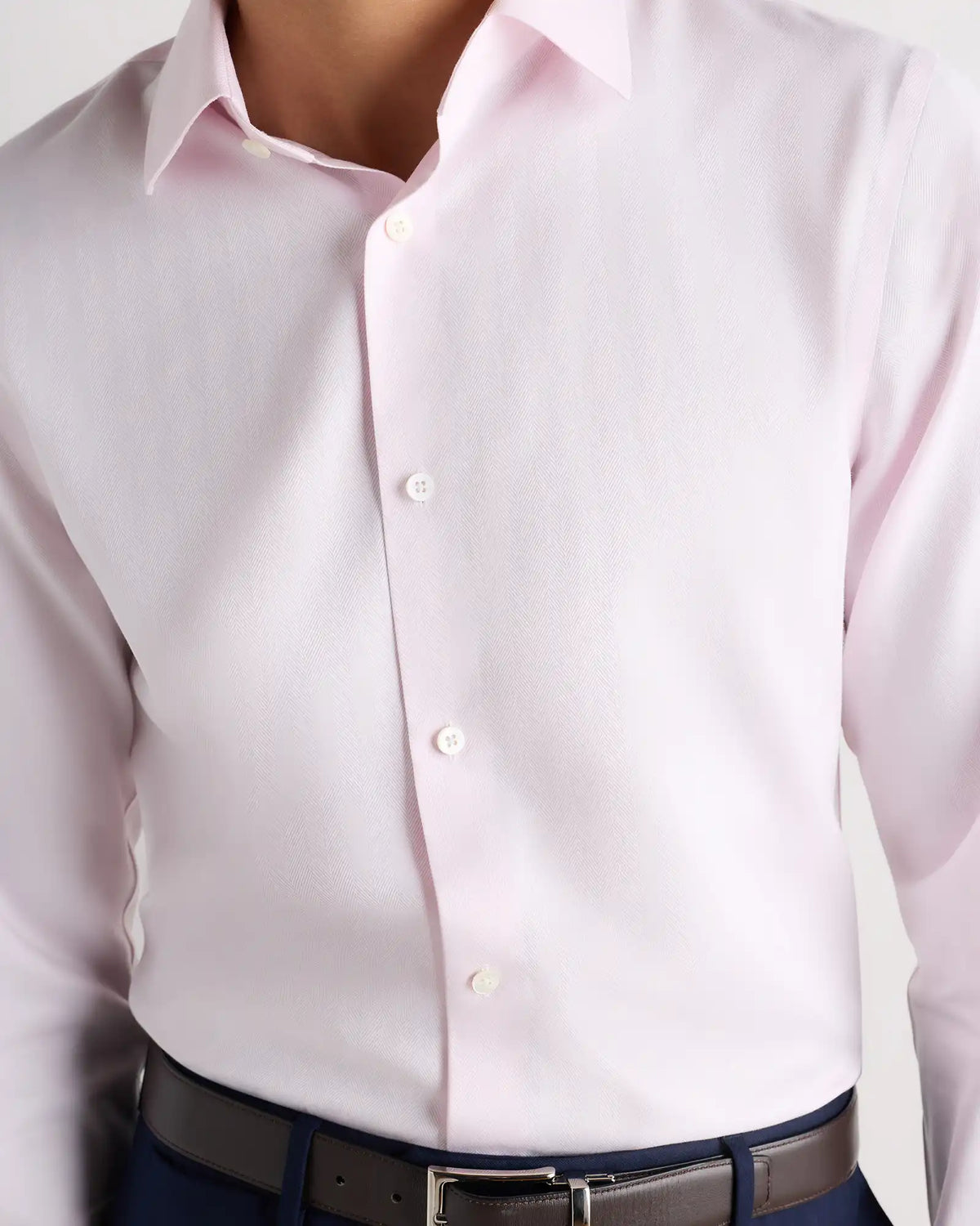 Supima Cotton Herringbone Dress Shirt