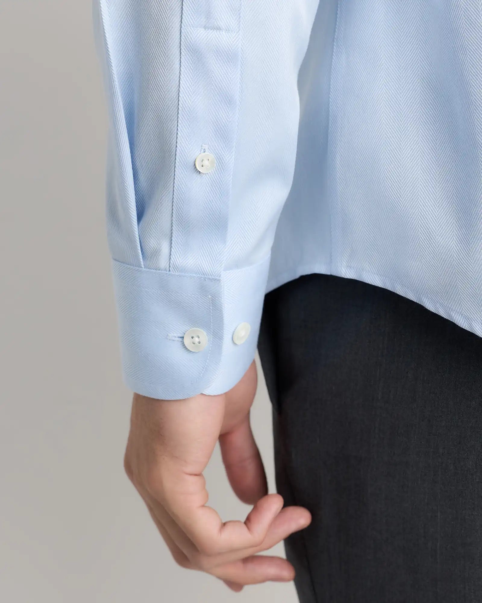 Supima Cotton Herringbone Dress Shirt