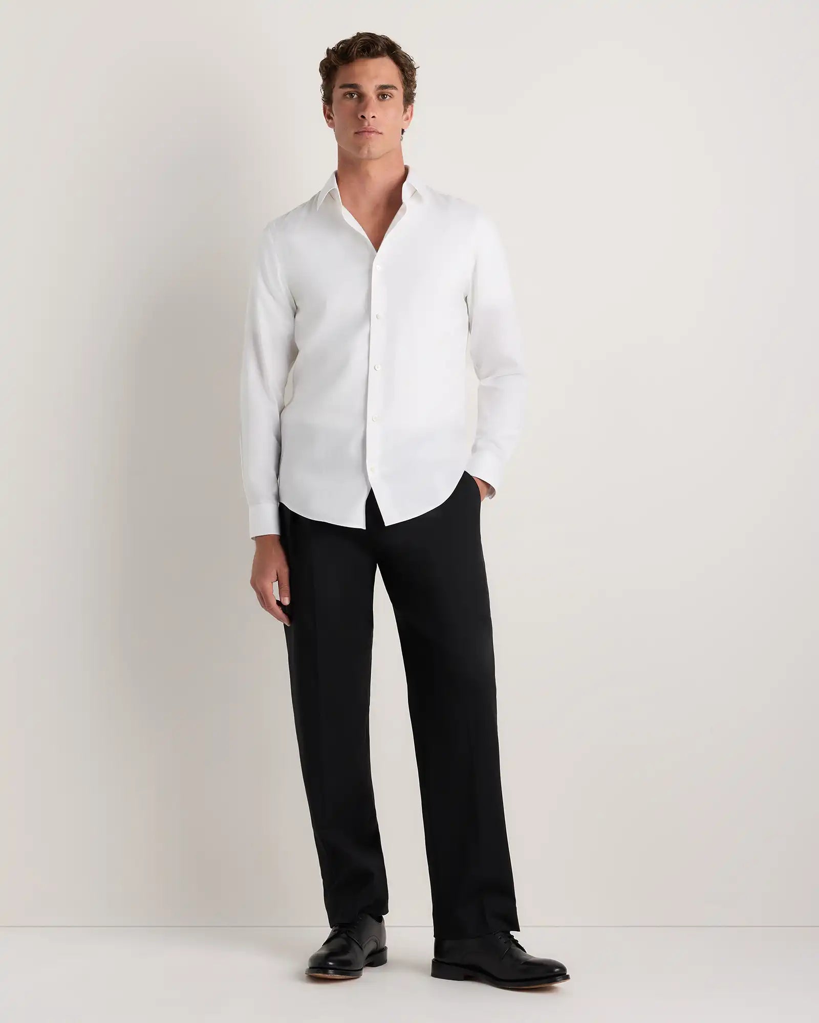 Supima Cotton Herringbone Dress Shirt
