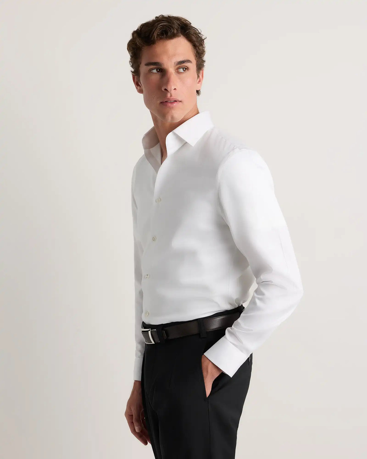 Supima Cotton Herringbone Dress Shirt
