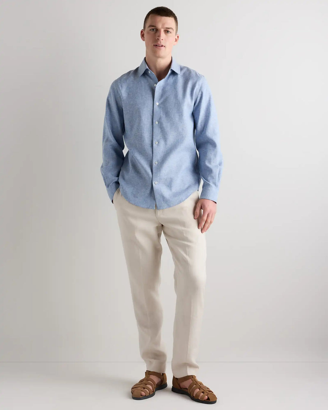 100% European Linen Wrinkle-Resistant Dress Shirt