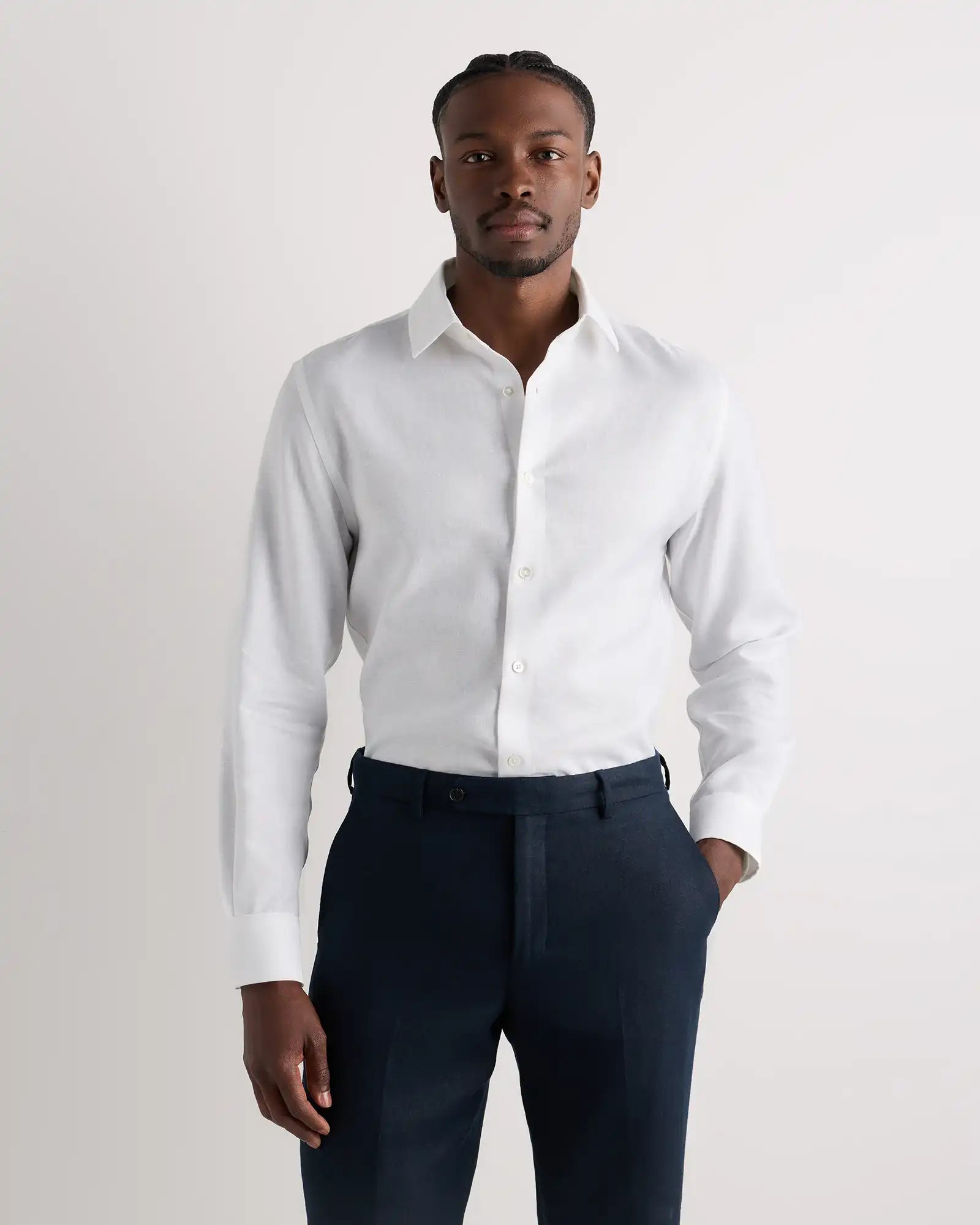 100% European Linen Wrinkle-Resistant Dress Shirt