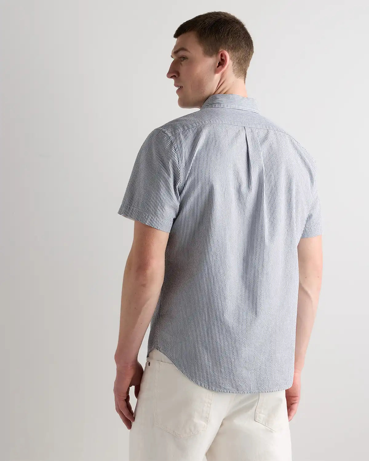 100% Organic Cotton Seersucker Short Sleeve Shirt