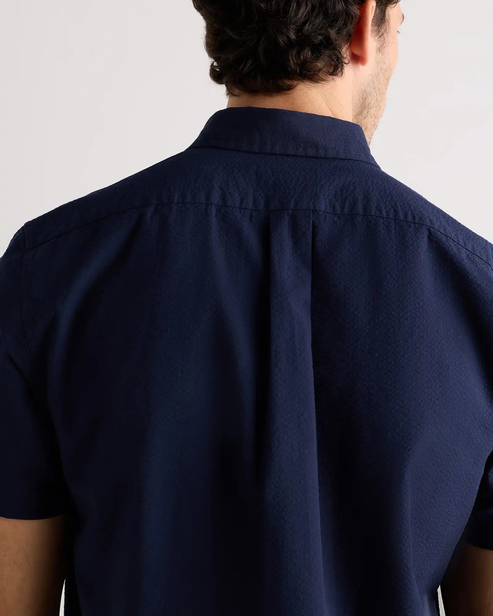 100% Organic Cotton Seersucker Short Sleeve Shirt