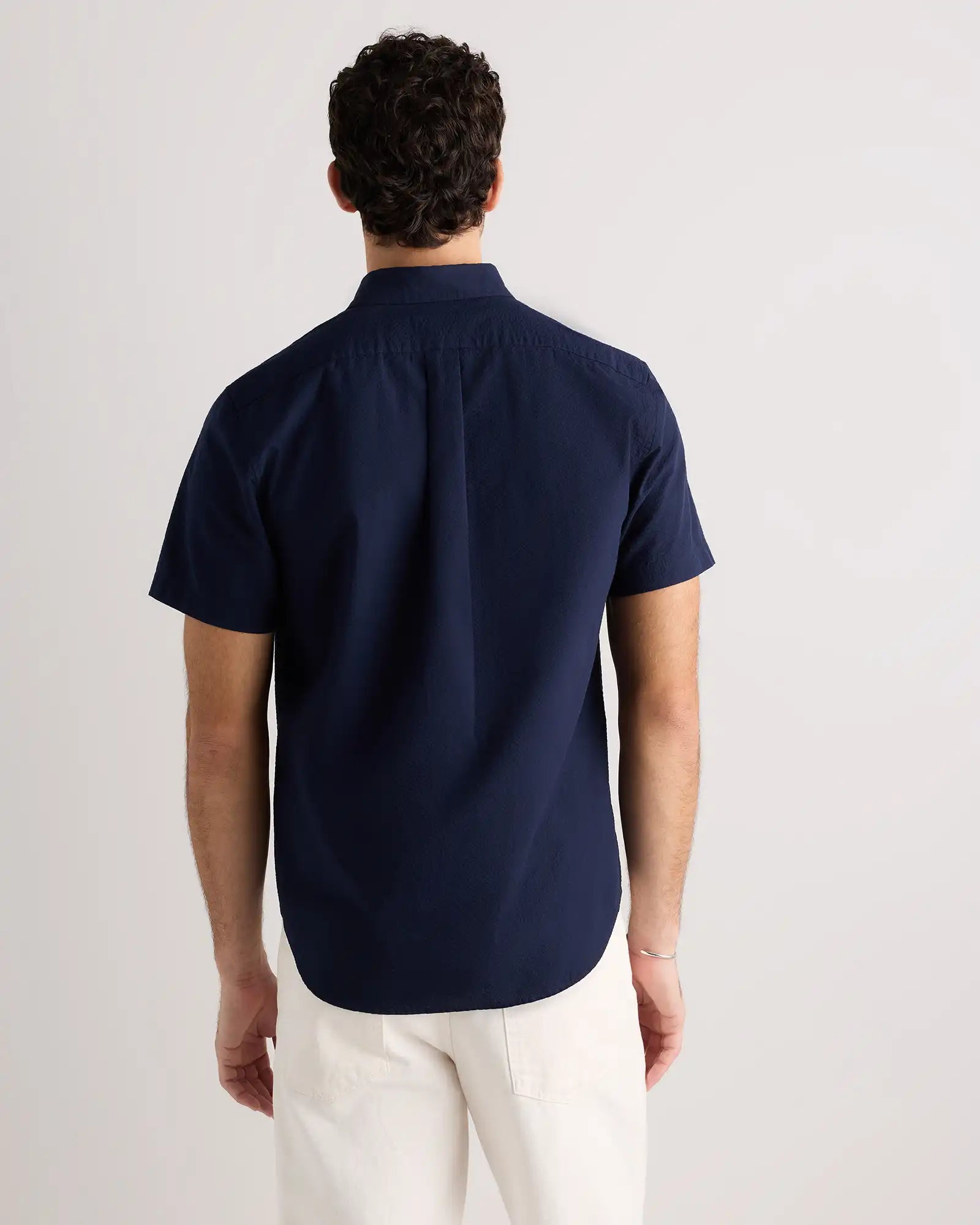 100% Organic Cotton Seersucker Short Sleeve Shirt