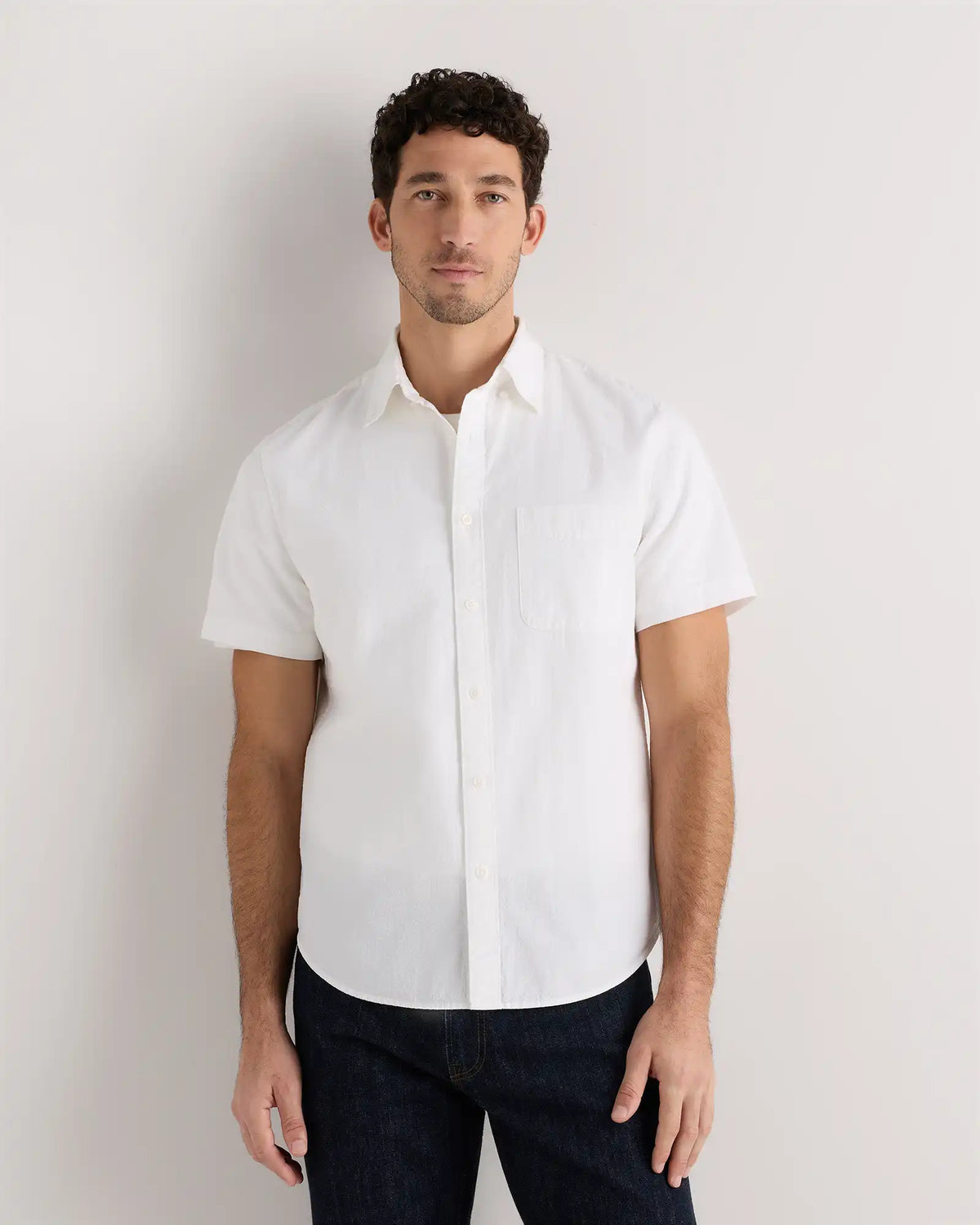100% Organic Cotton Seersucker Short Sleeve Shirt