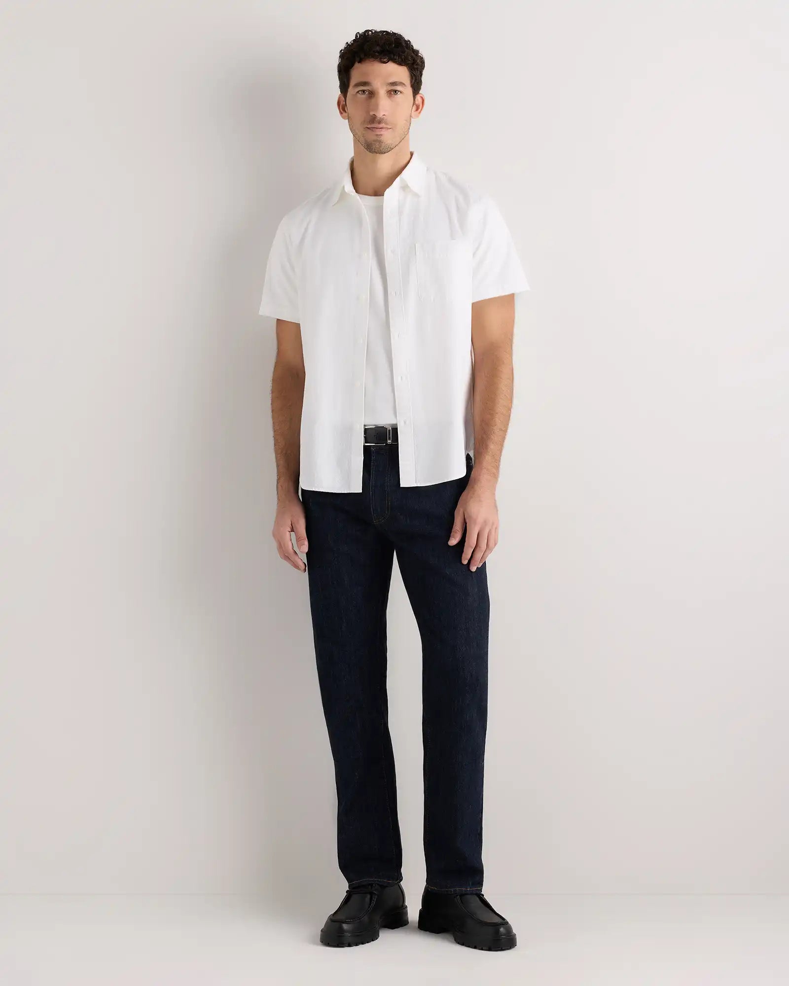 100% Organic Cotton Seersucker Short Sleeve Shirt