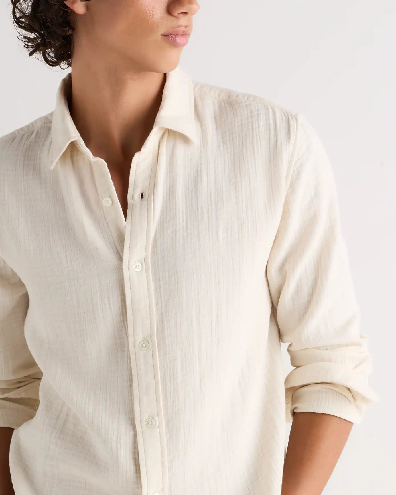 100% Organic Cotton Gauze Long Sleeve Shirt