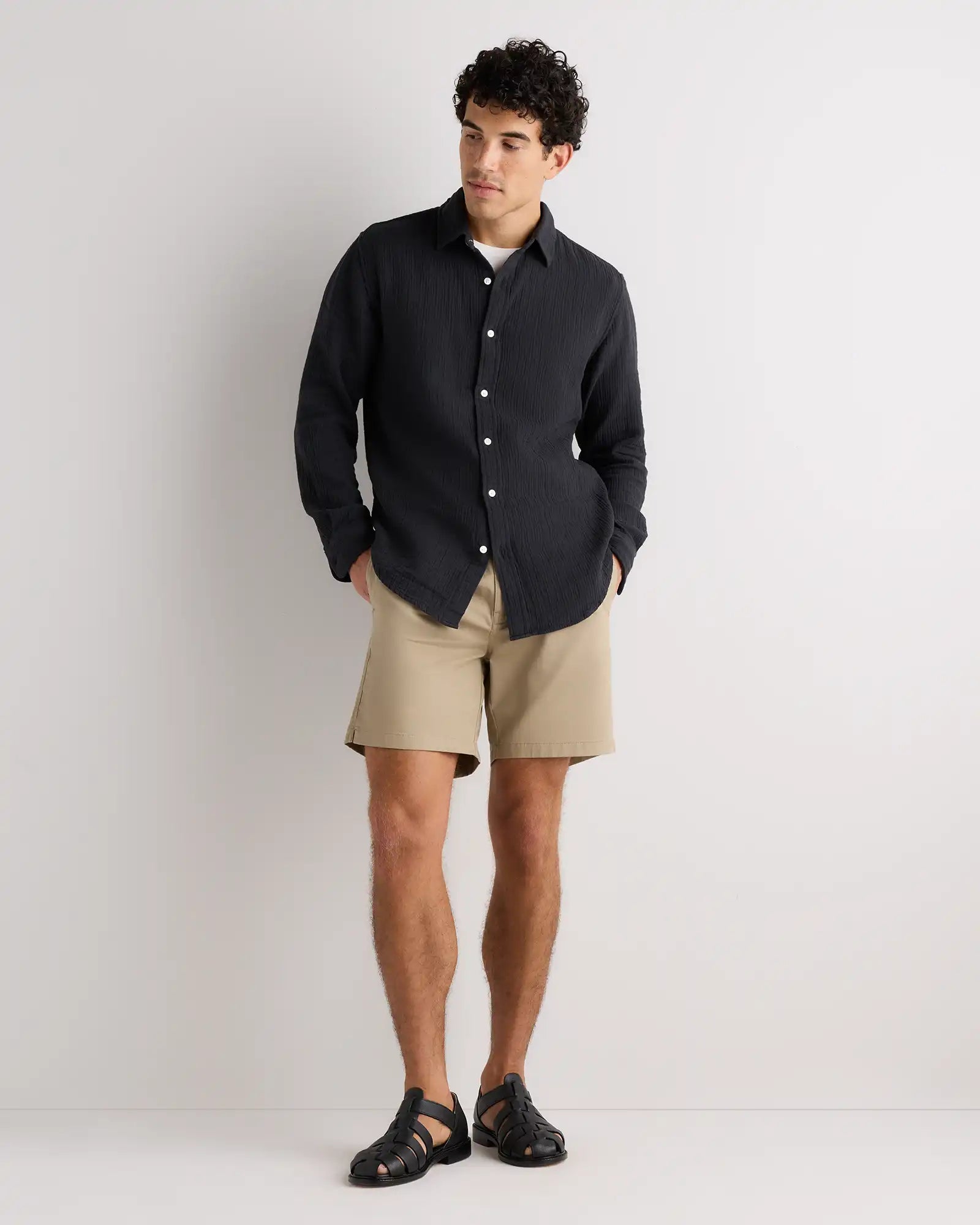 100% Organic Cotton Gauze Long Sleeve Shirt