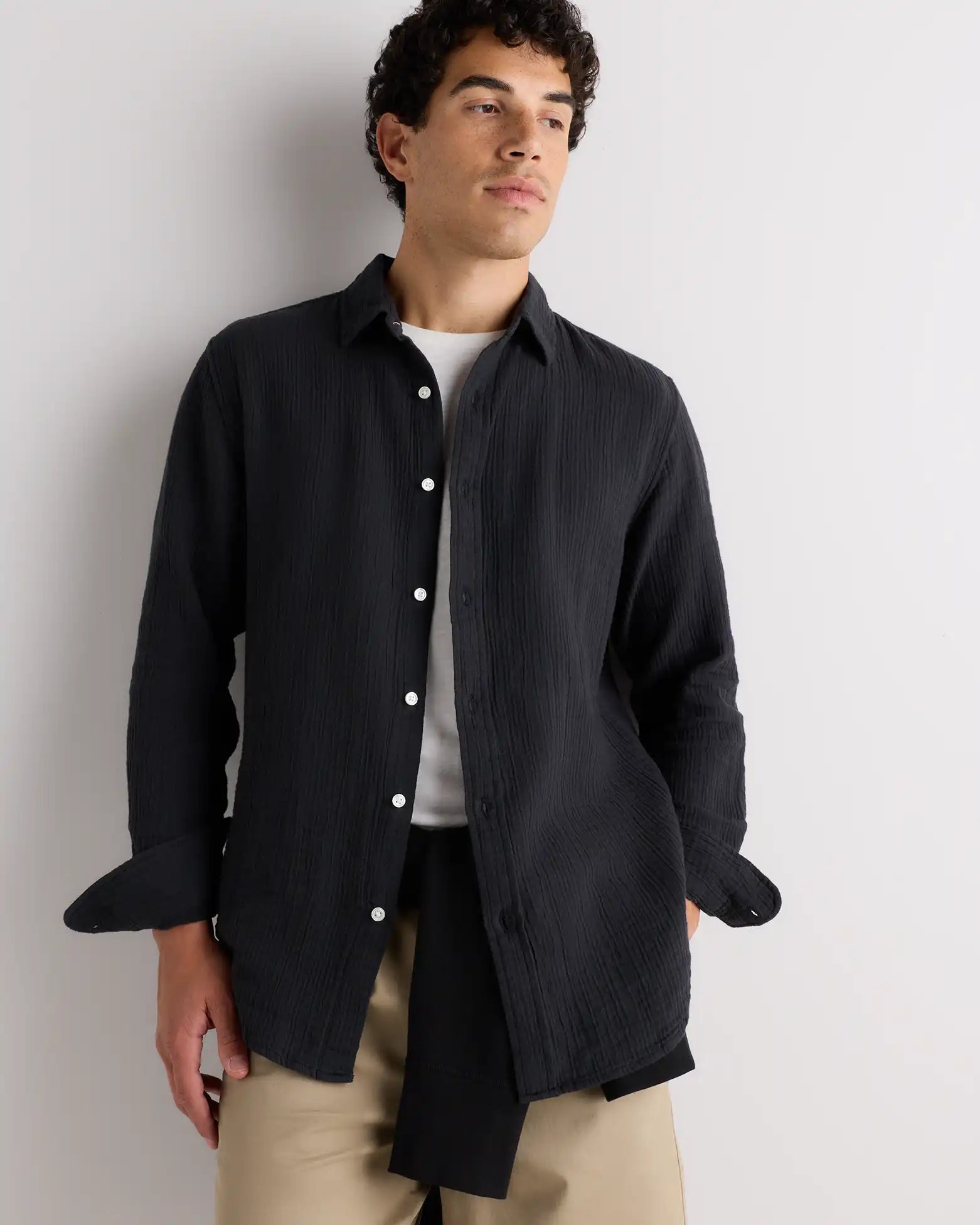 100% Organic Cotton Gauze Long Sleeve Shirt