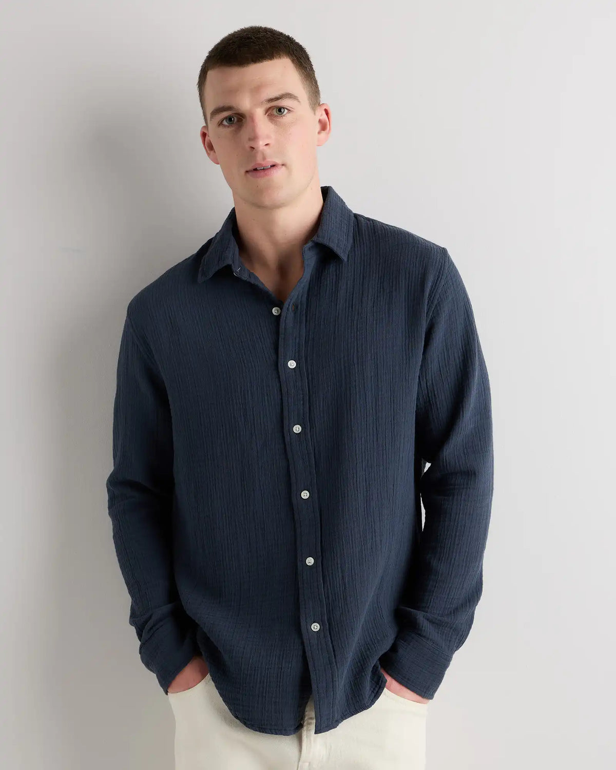 100% Organic Cotton Gauze Long Sleeve Shirt