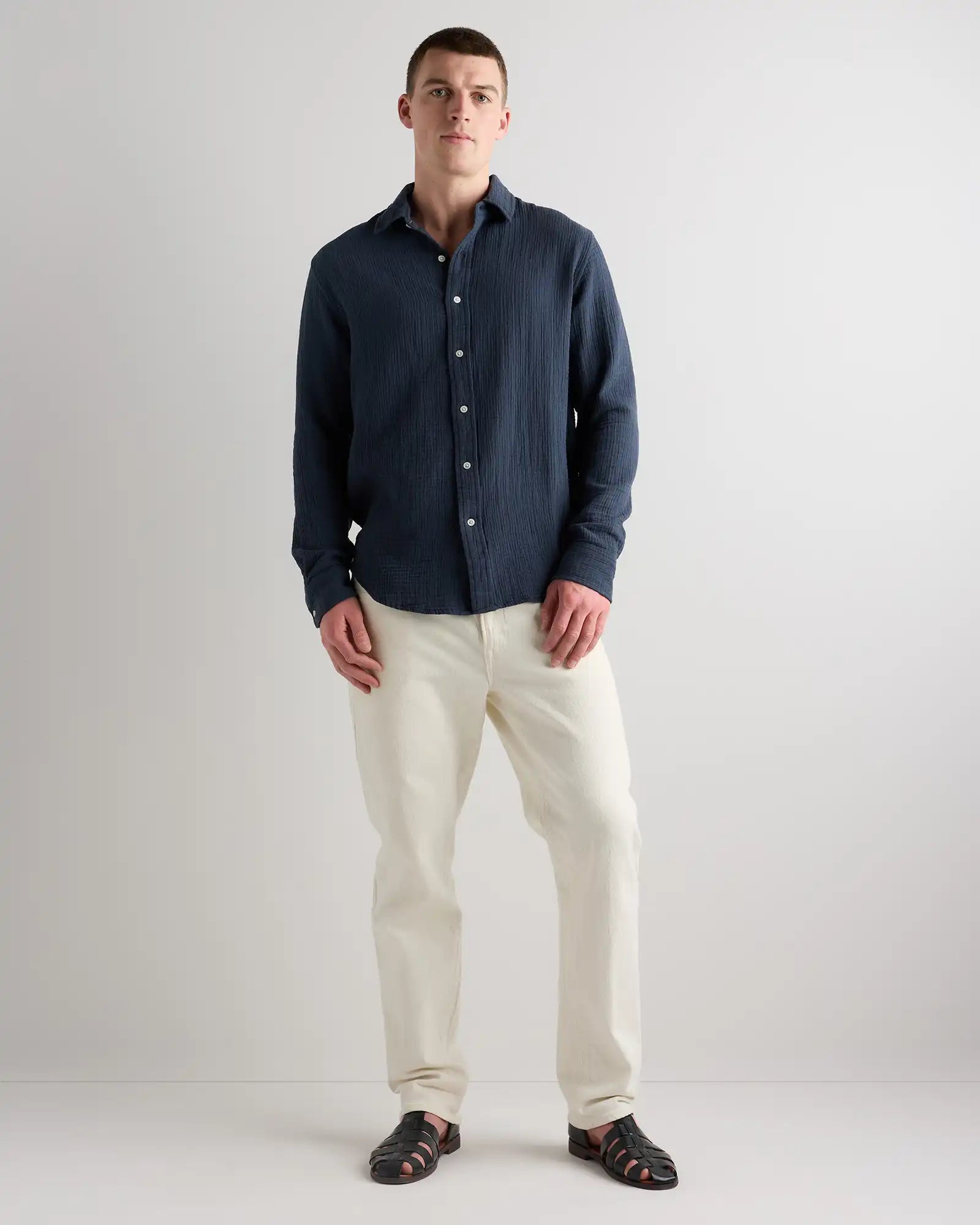 100% Organic Cotton Gauze Long Sleeve Shirt