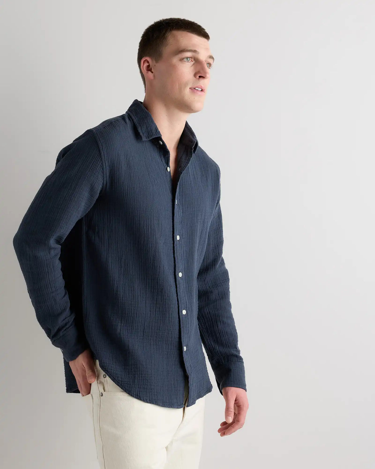 100% Organic Cotton Gauze Long Sleeve Shirt