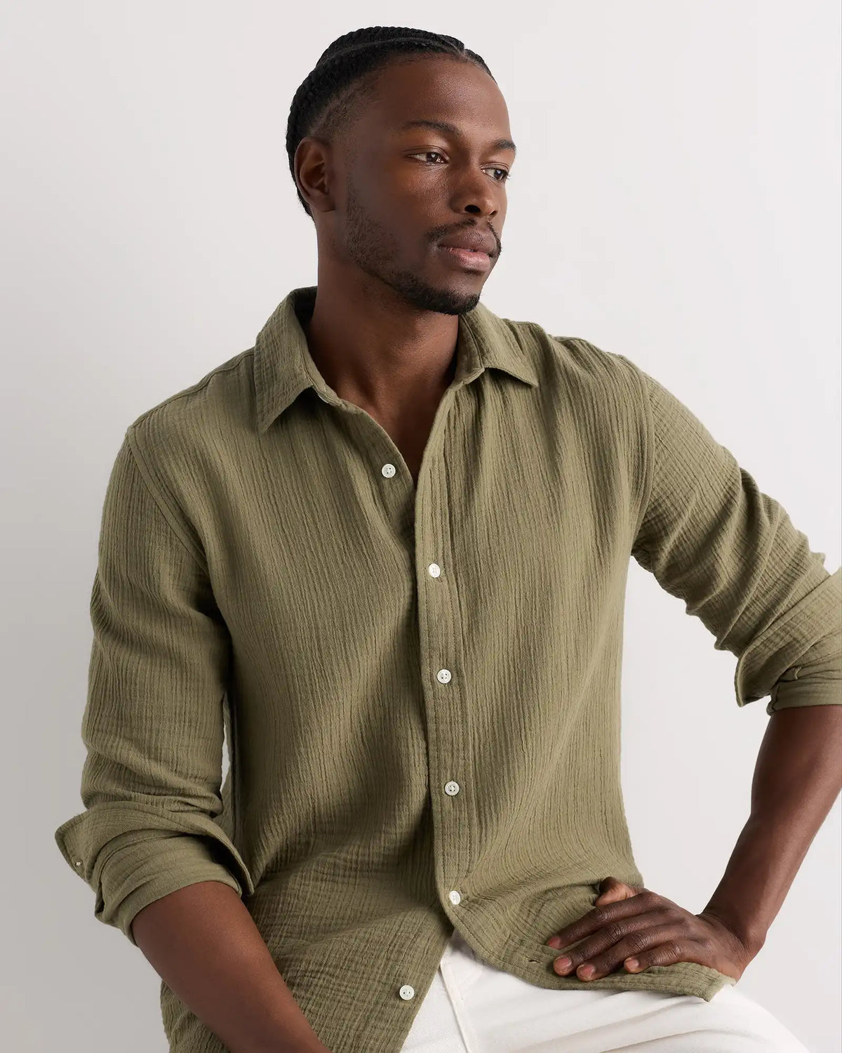 100% Organic Cotton Gauze Long Sleeve Shirt