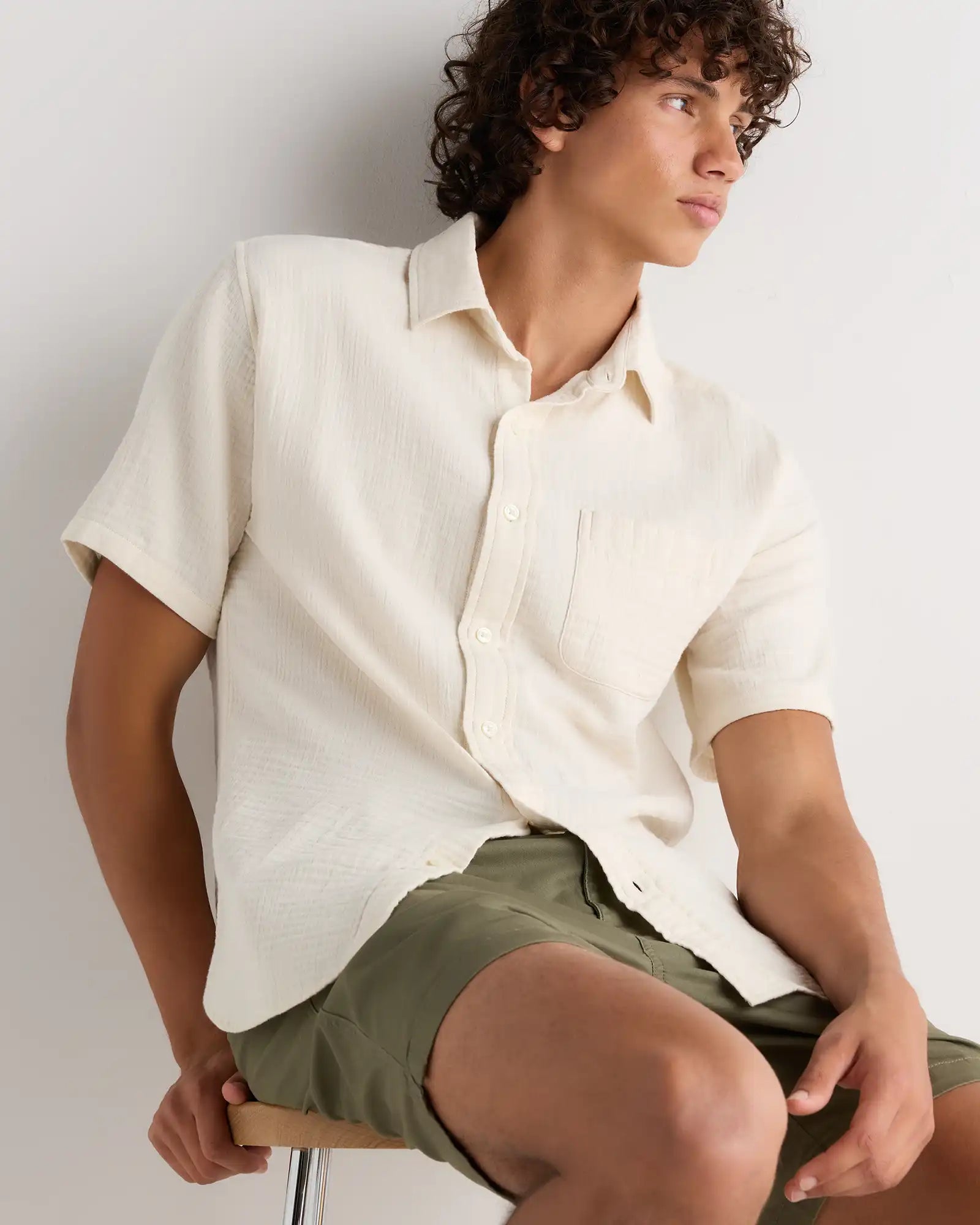 100% Organic Cotton Gauze Short Sleeve Shirt