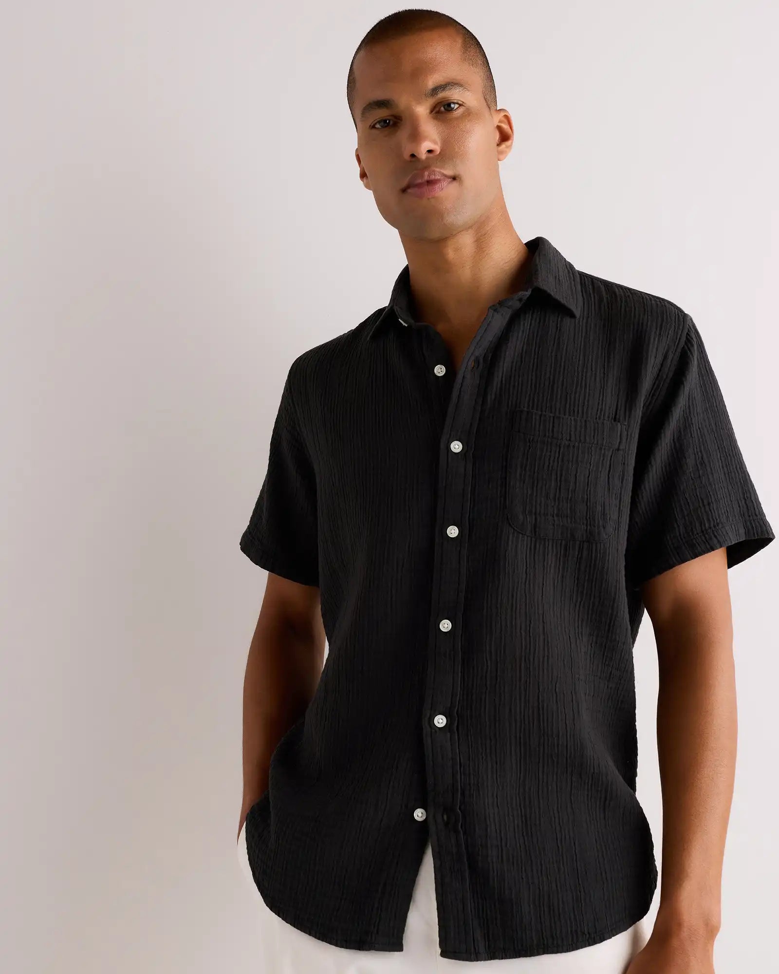 100% Organic Cotton Gauze Short Sleeve Shirt