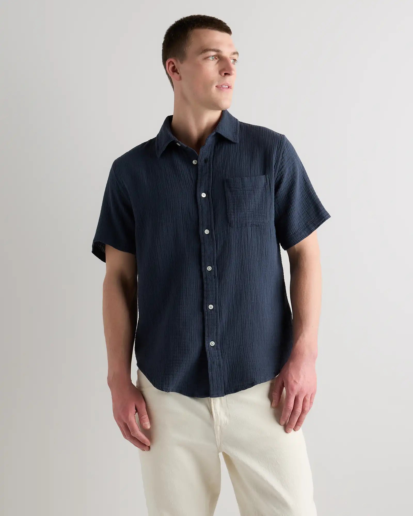 100% Organic Cotton Gauze Short Sleeve Shirt