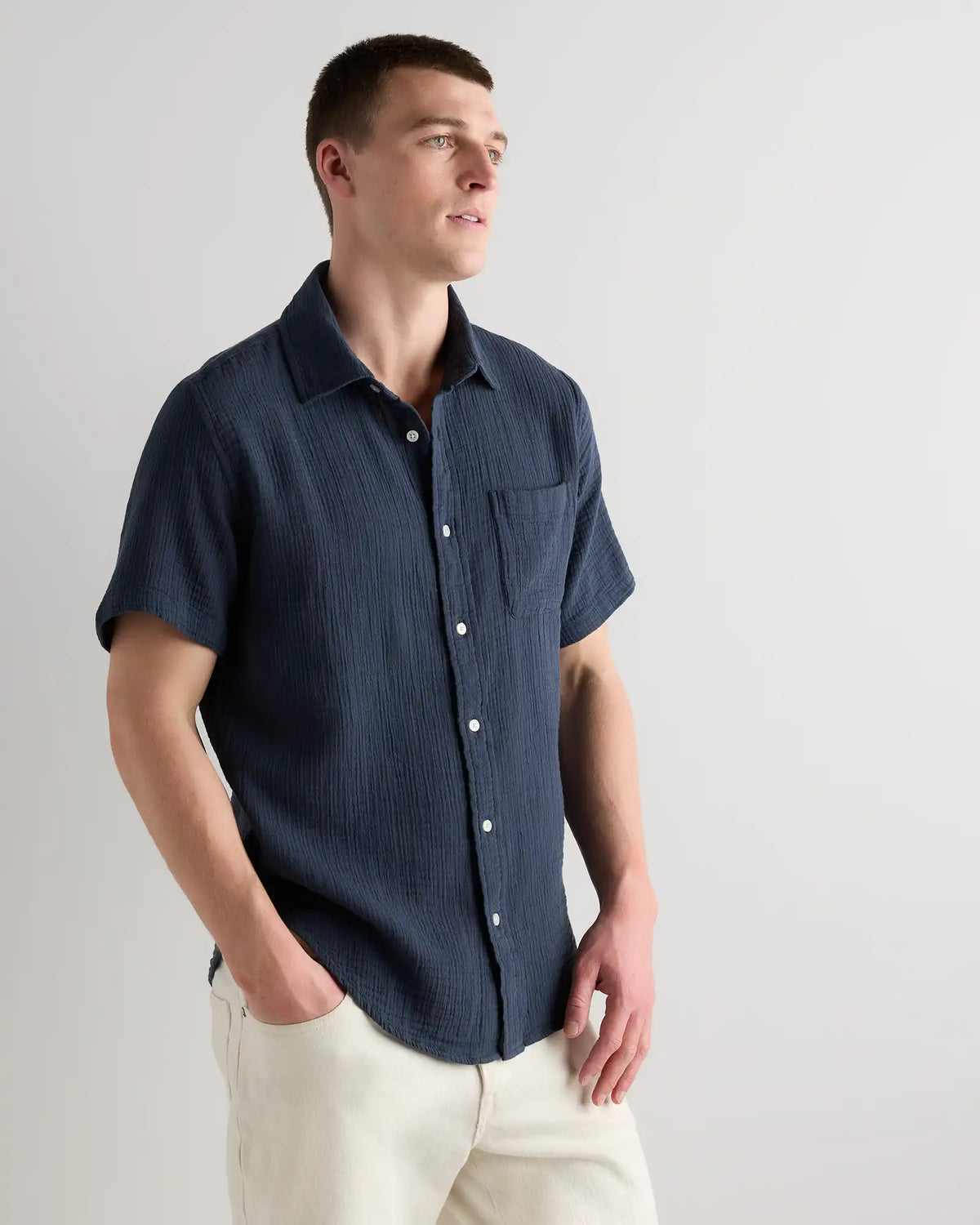 100% Organic Cotton Gauze Short Sleeve Shirt