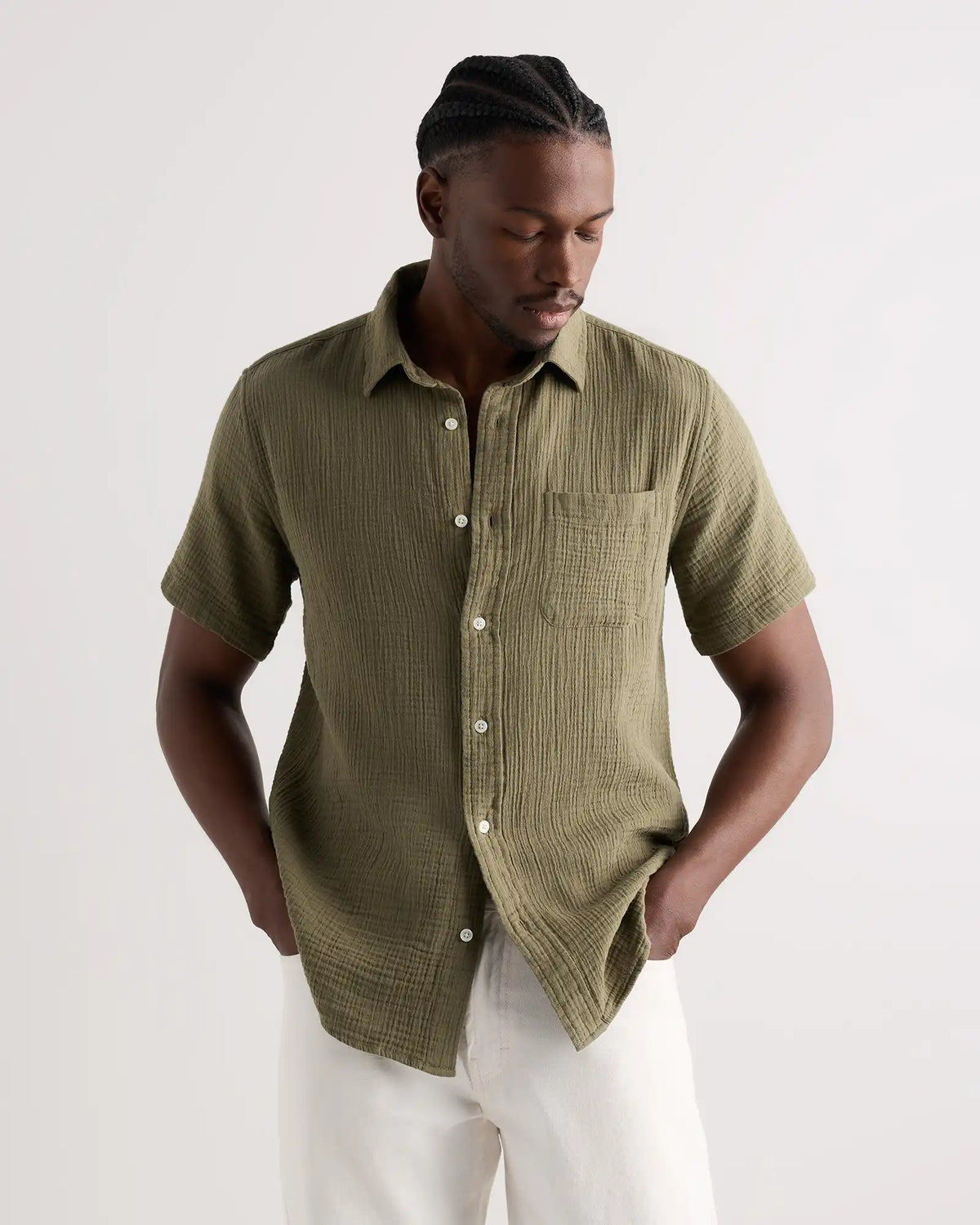 100% Organic Cotton Gauze Short Sleeve Shirt