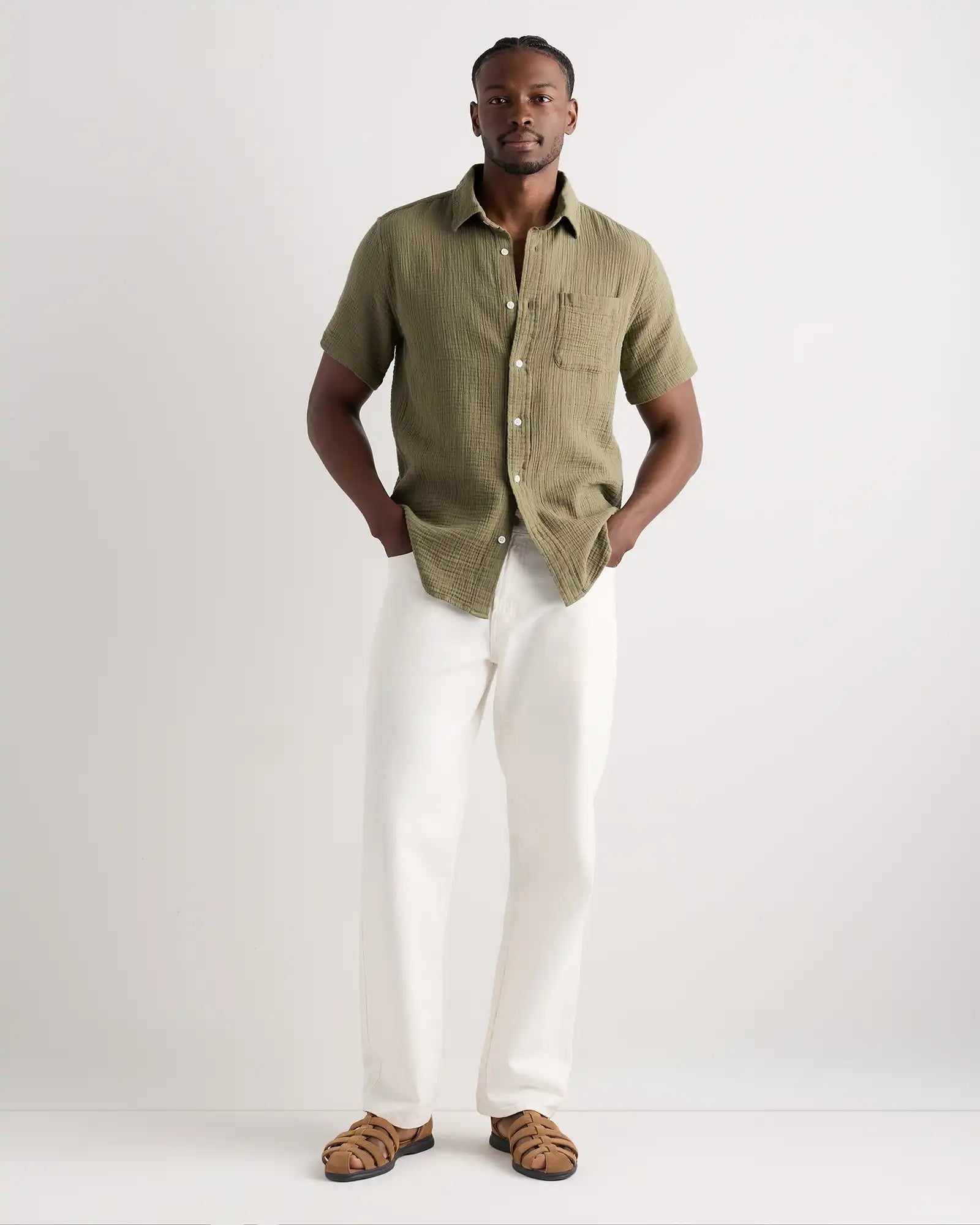 100% Organic Cotton Gauze Short Sleeve Shirt